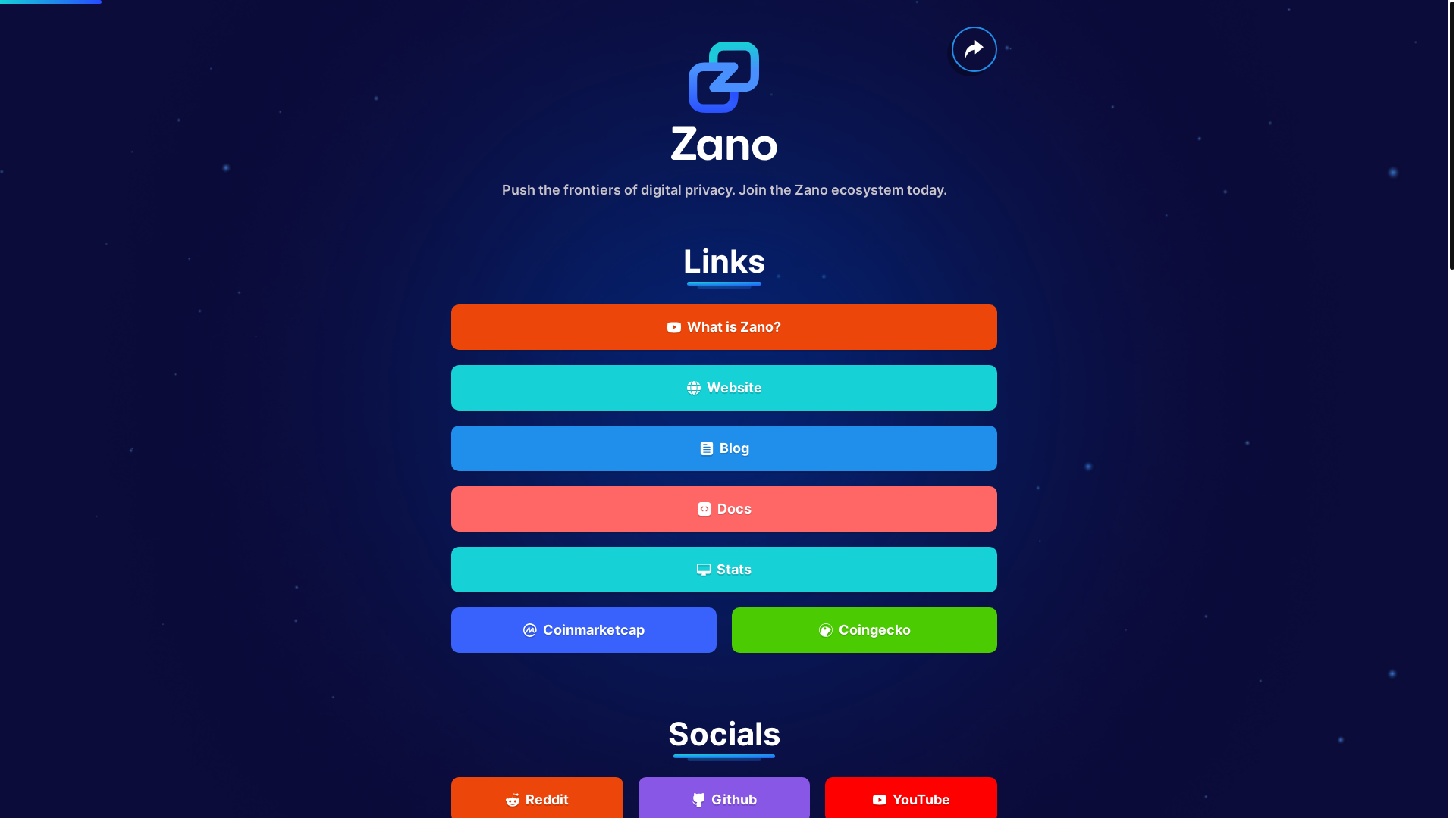 website screenshot of https://links-zano.pages.dev/