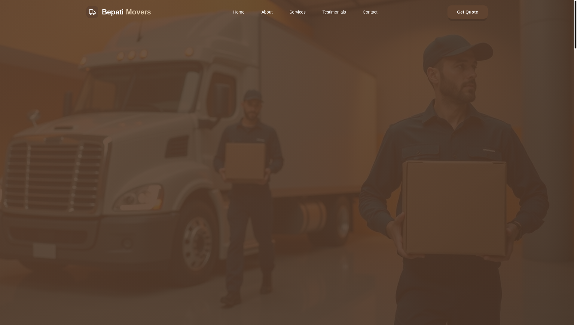 website screenshot of https://bepatimovers.com/
