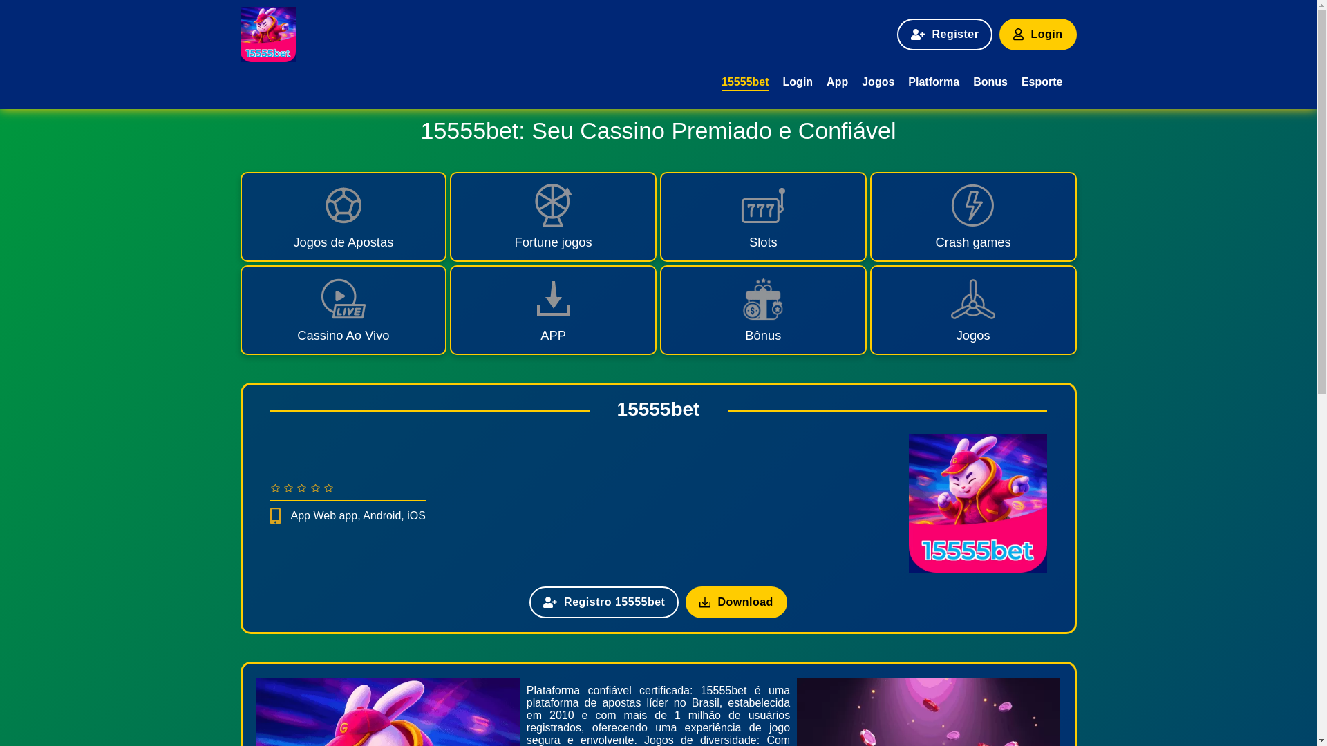 website screenshot of https://15555bete.com/