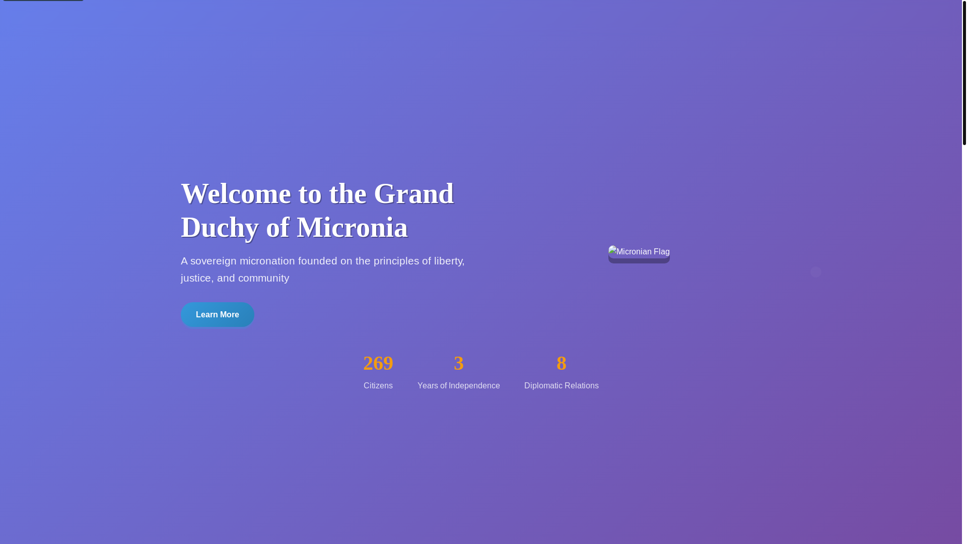 website screenshot of https://micronation-website-template.pages.dev/