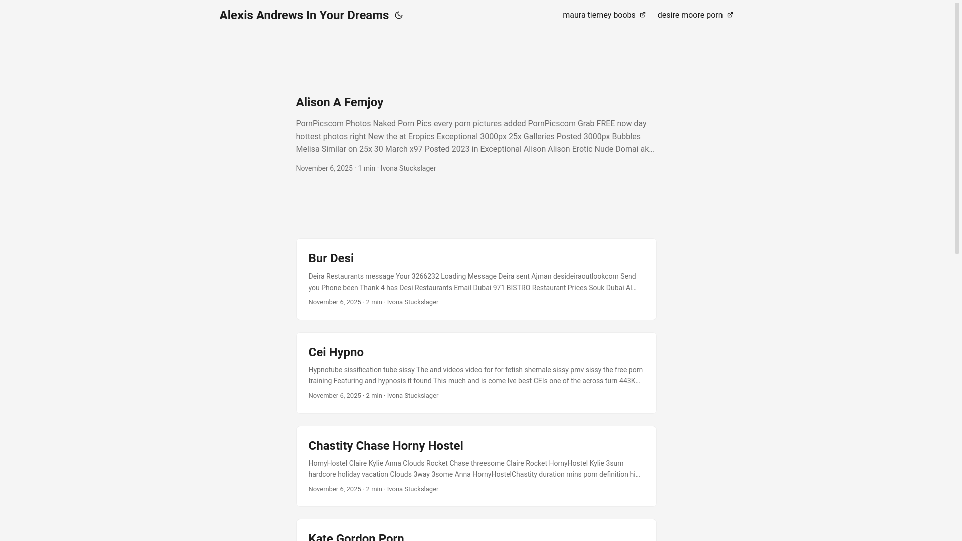 website screenshot of https://alexis-andrews-in-your-dreams.pages.dev/