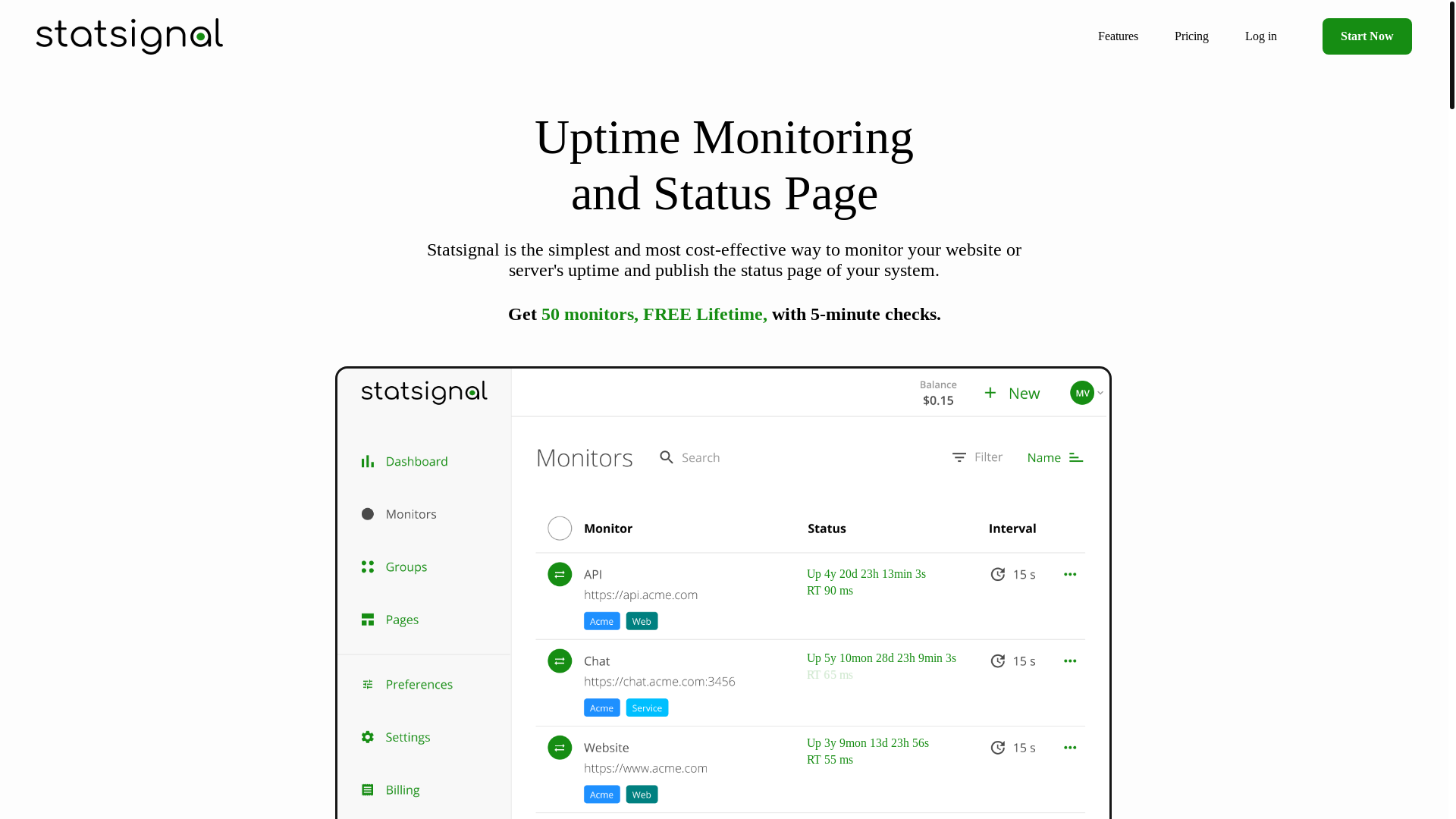 website screenshot of https://statsignal-website.pages.dev/