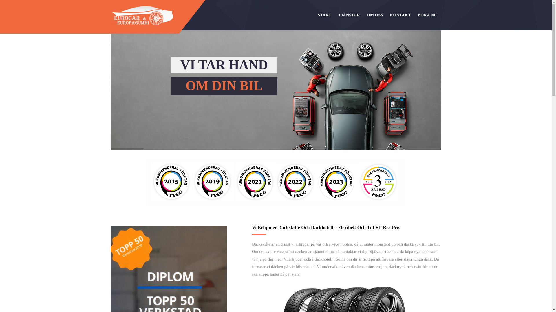 website screenshot of https://eurocarsolna.se/