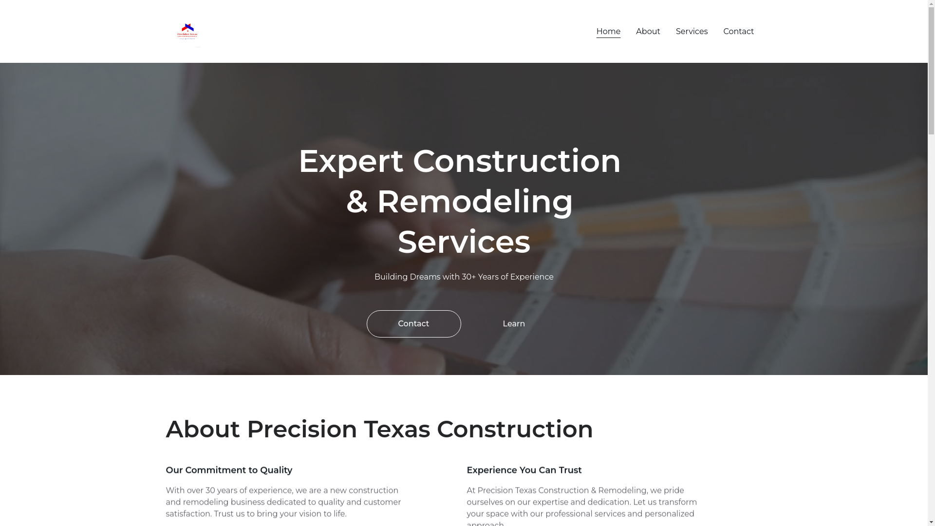 website screenshot of https://precisiontxconstruction.com/