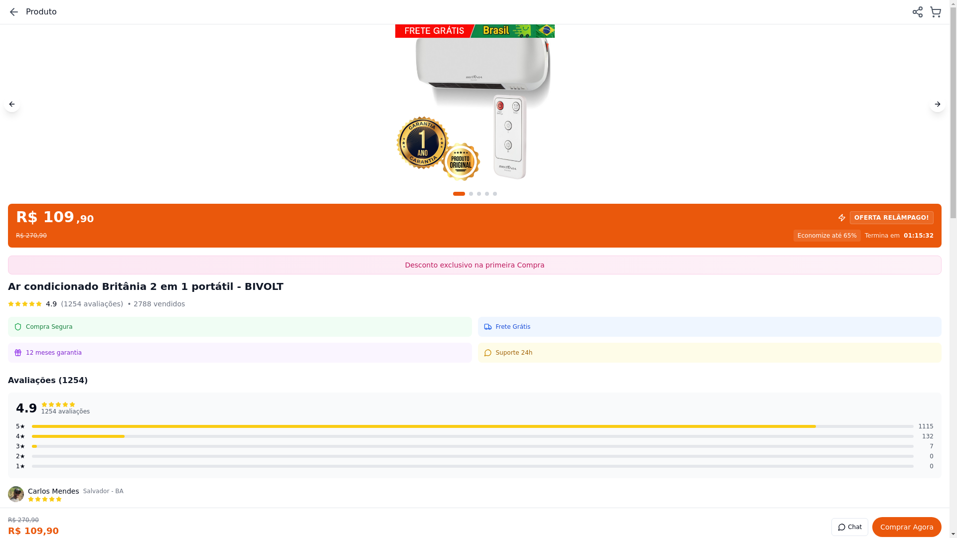 website screenshot of https://eletro-prime.store/