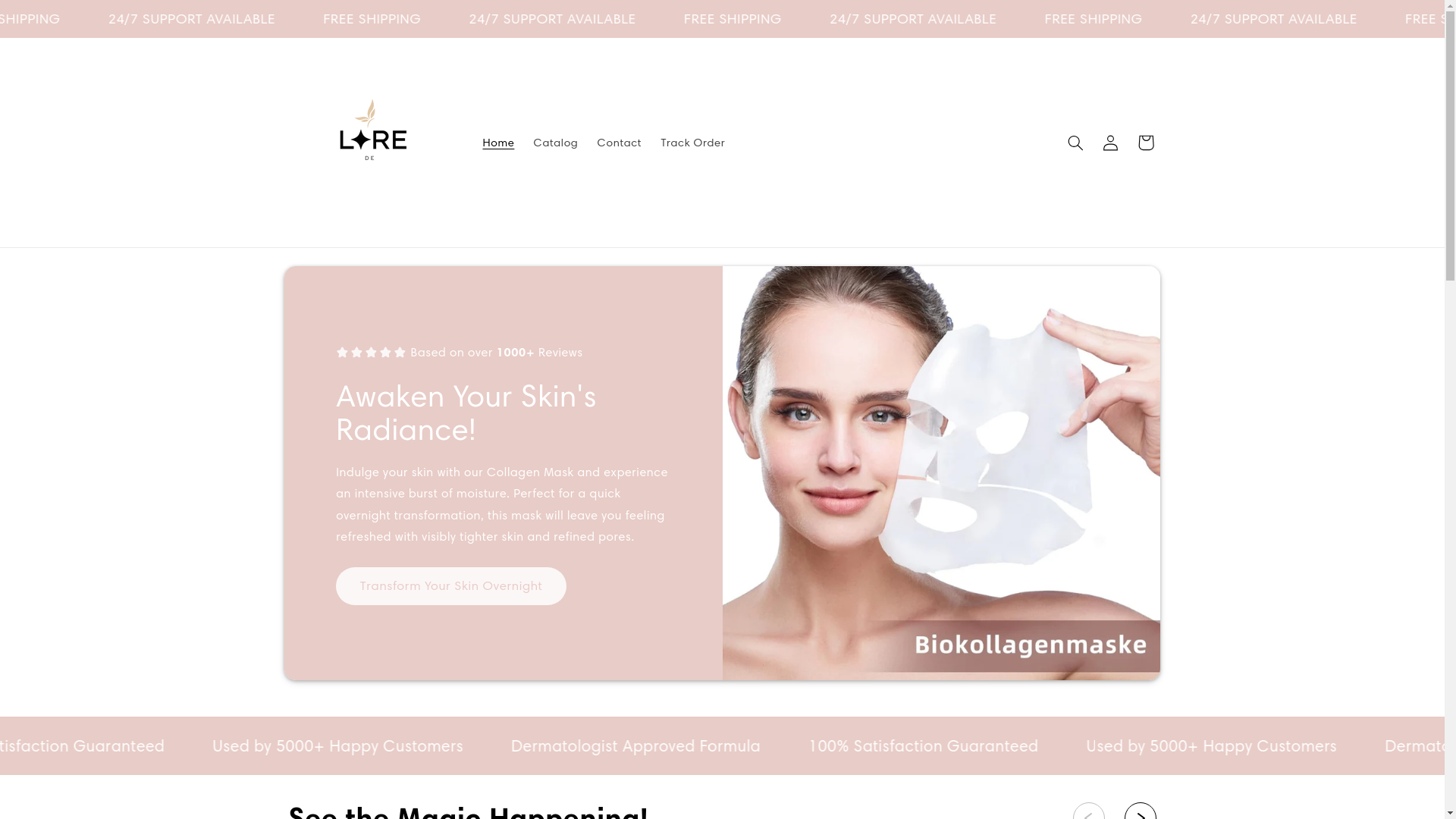 website screenshot of https://lore-store.de/
