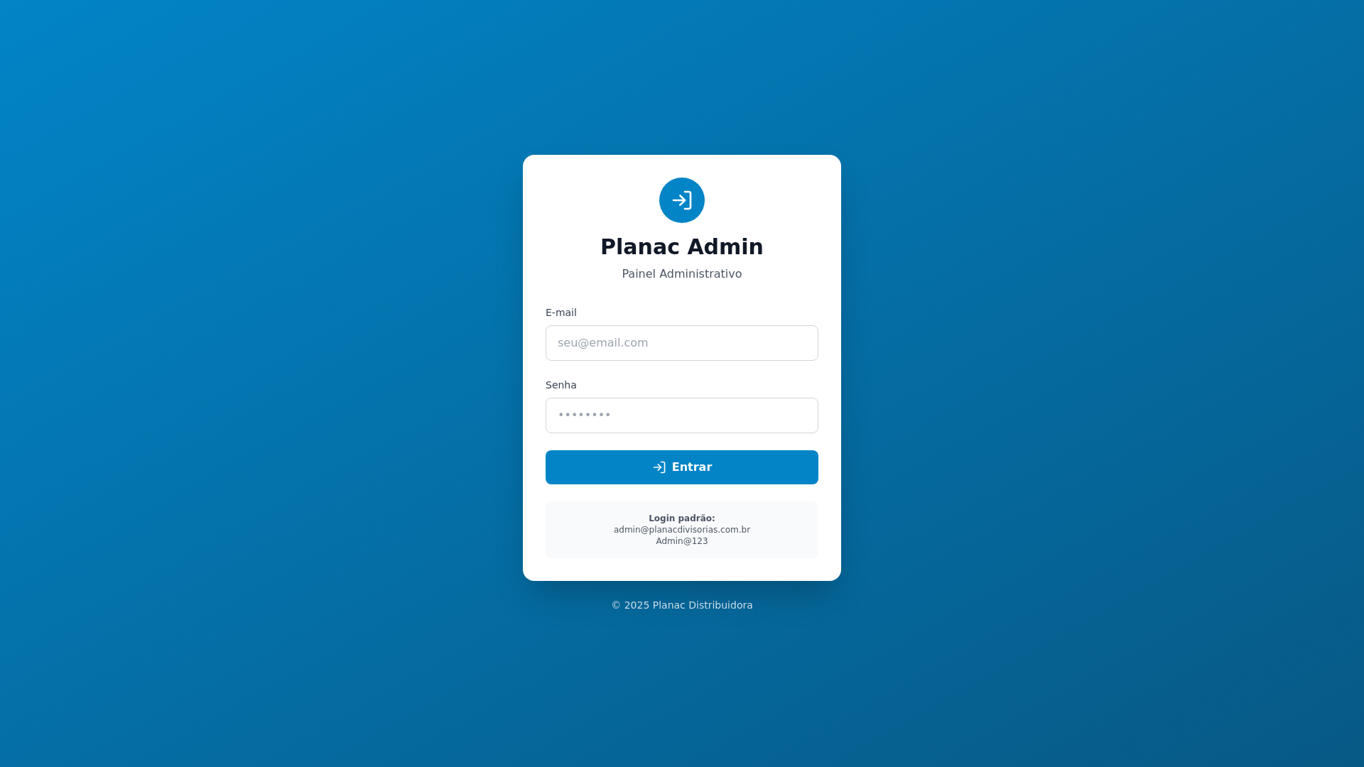 website screenshot of https://planac-admin-painel.pages.dev/
