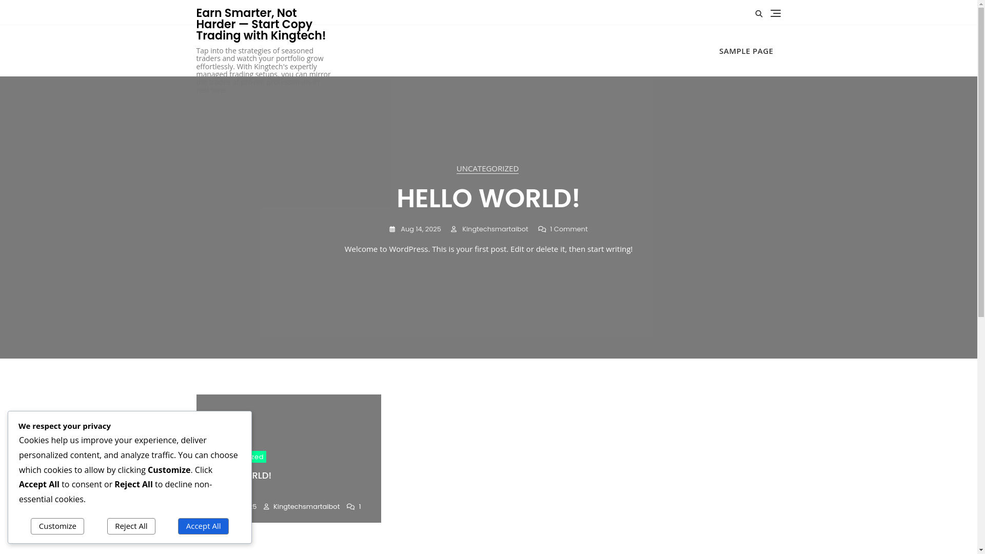 website screenshot of https://kingtechsmartaibot.com/