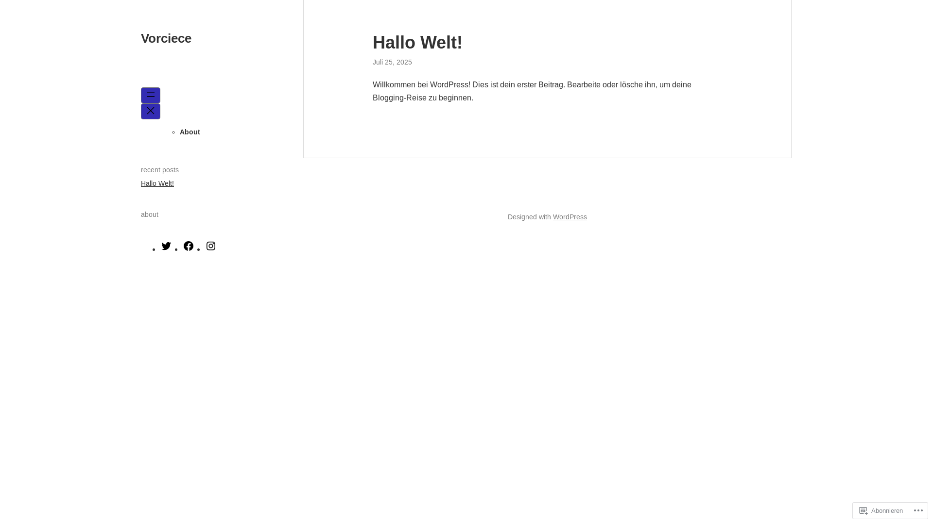 website screenshot of https://vorciece.blog/