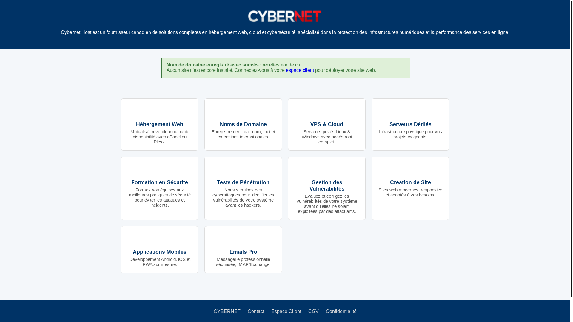 website screenshot of https://recettesmonde.ca/