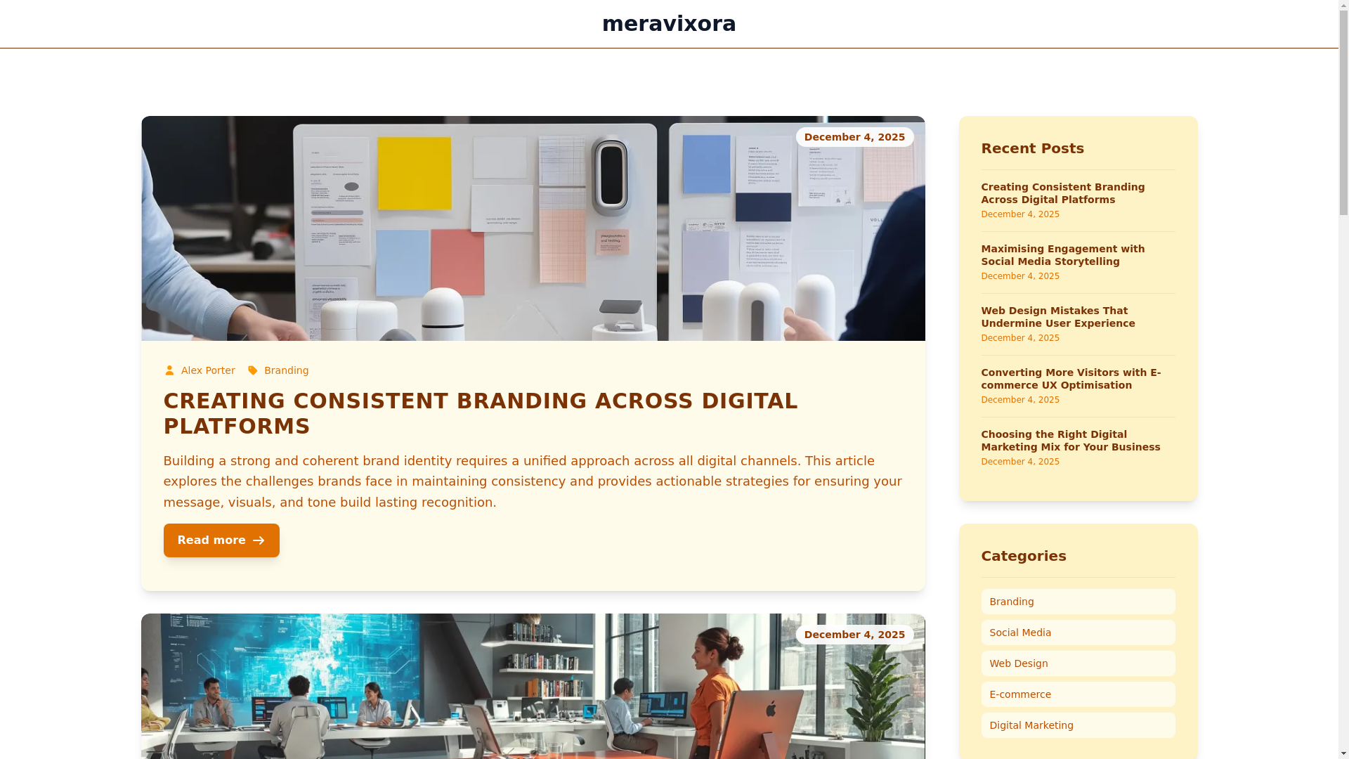 website screenshot of https://meravixora.com/