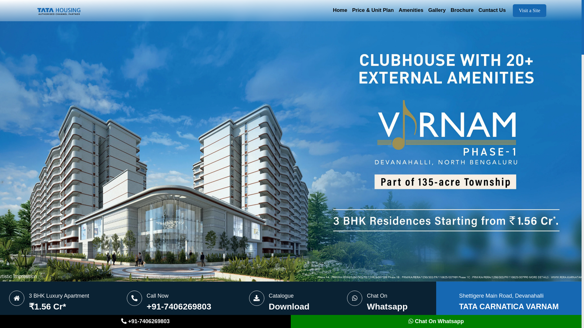 website screenshot of https://tatacarnaticatownship.in/
