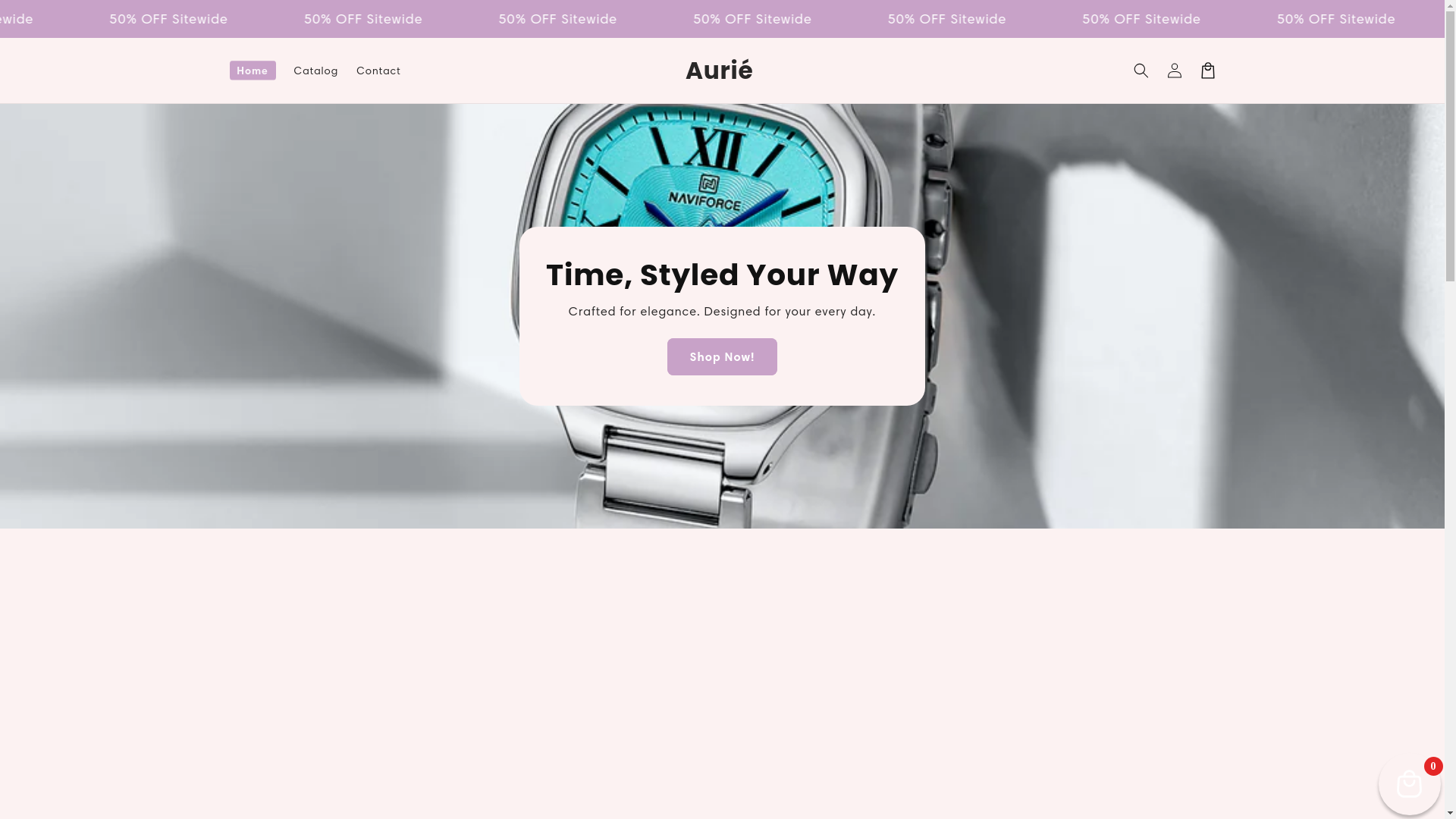 website screenshot of https://shopaurie.com/