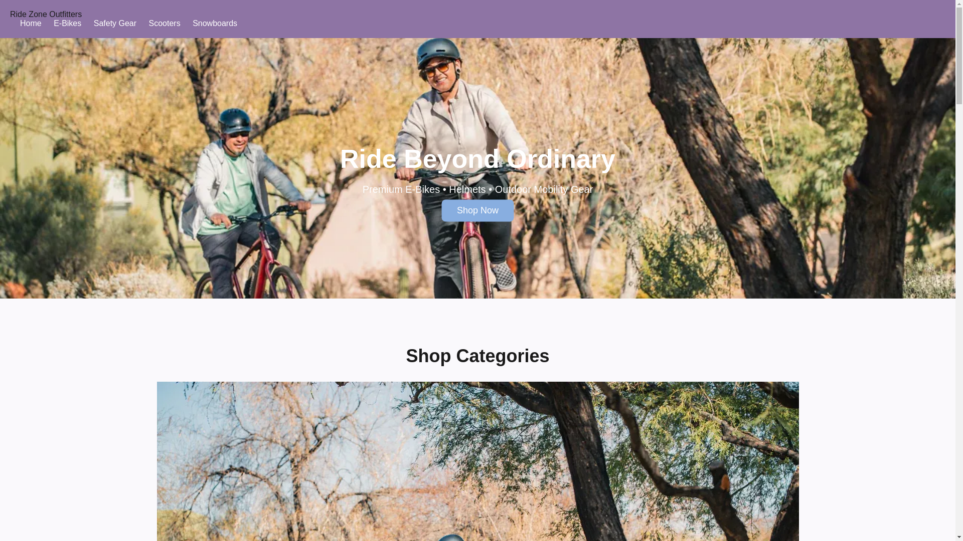 website screenshot of https://ridezoneoutfitters.com/