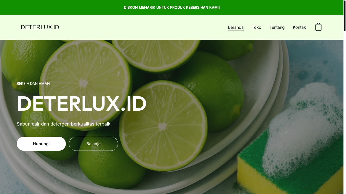 website screenshot of https://deterlux.id/