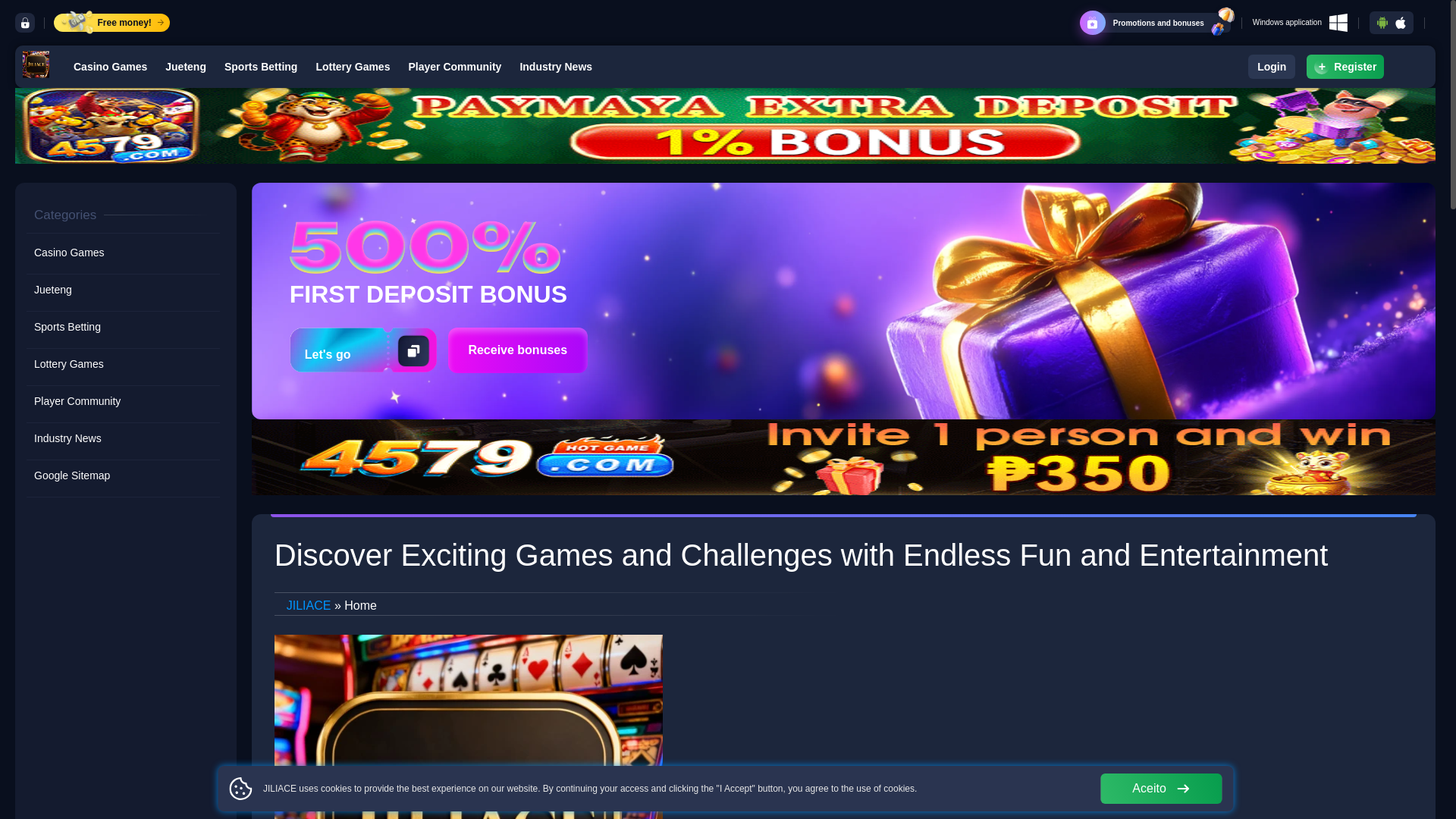 website screenshot of https://jiliacesite.com/