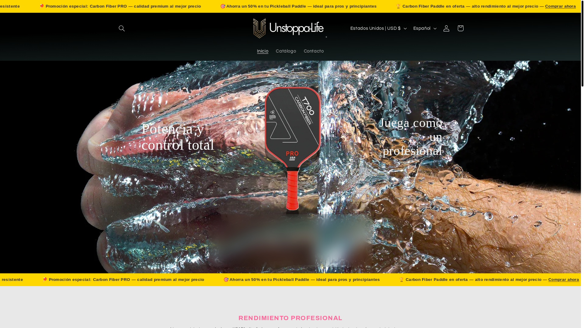 website screenshot of https://unstoppa-life.com/