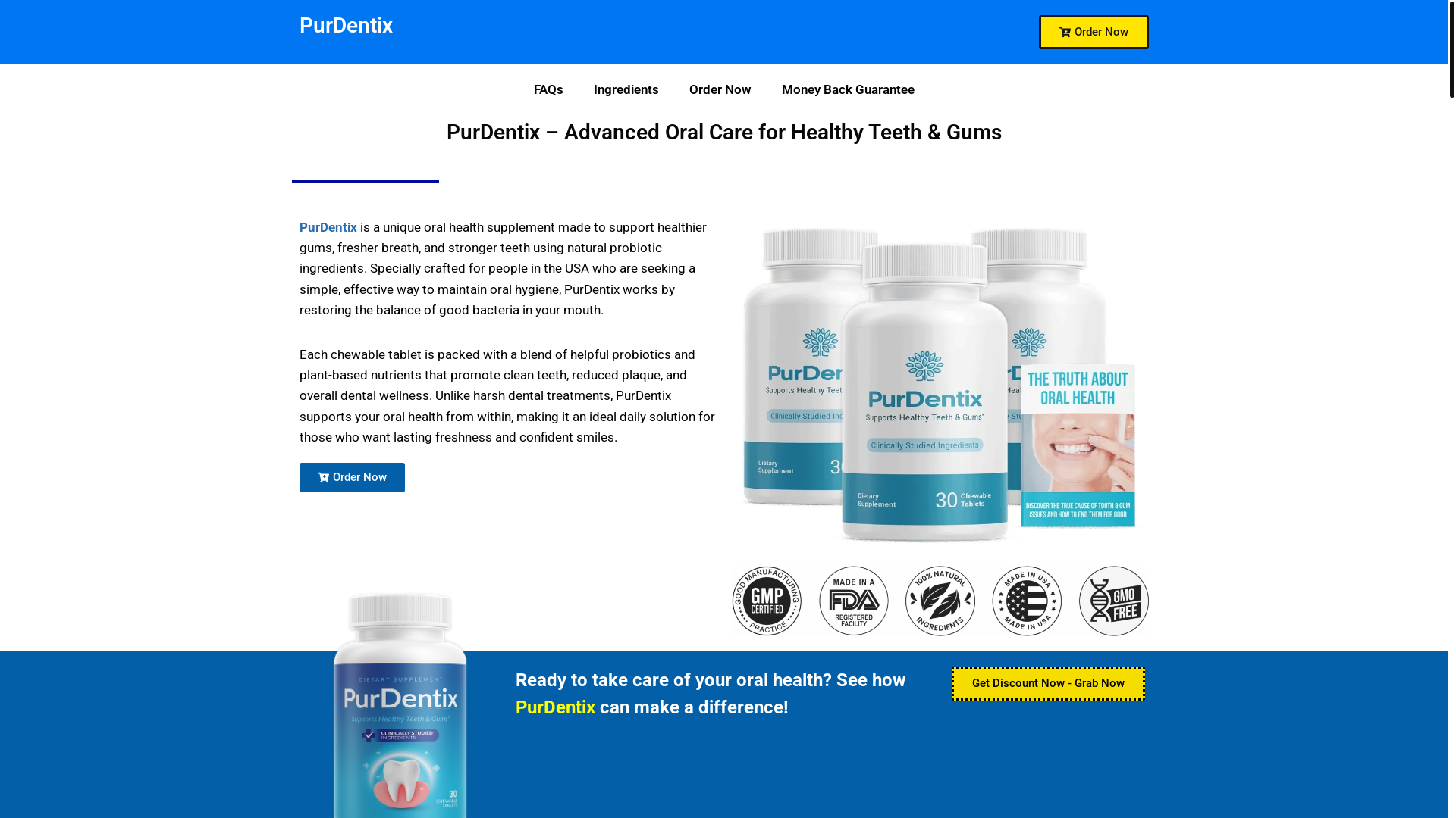 website screenshot of http://purdentrix.com/