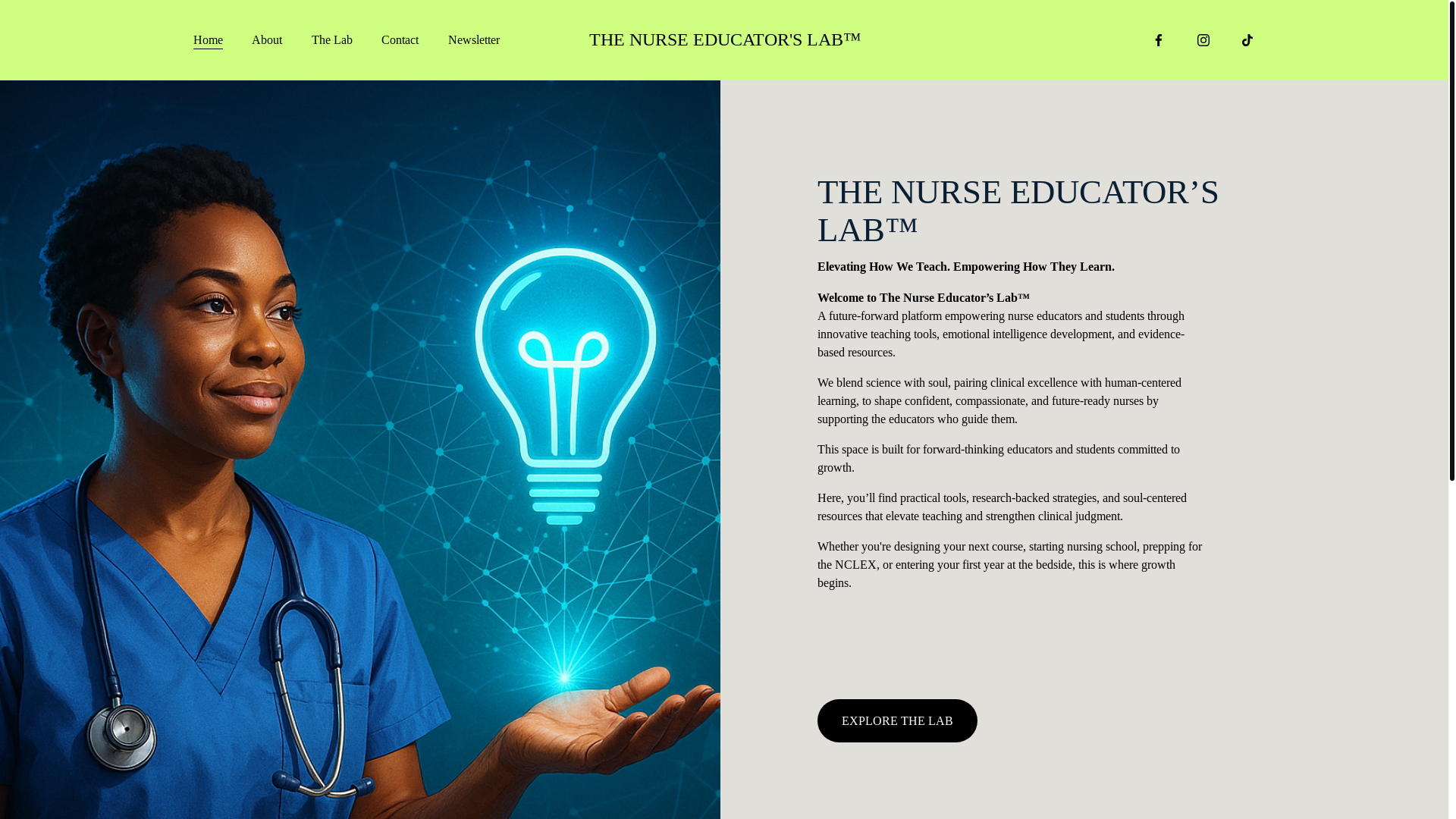 website screenshot of https://nurseseducatorslab.com/