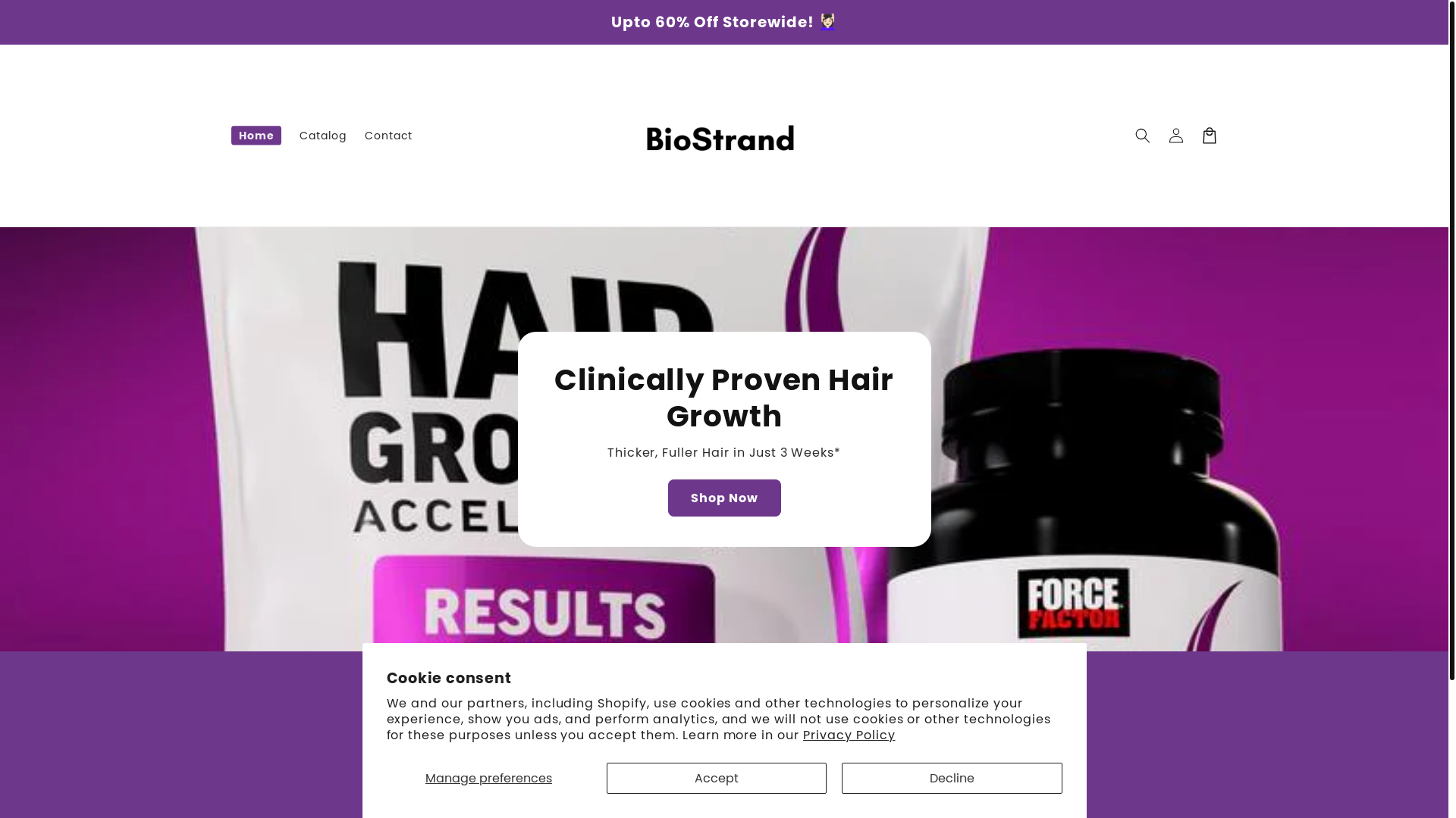 website screenshot of https://biostrandofficial.com/