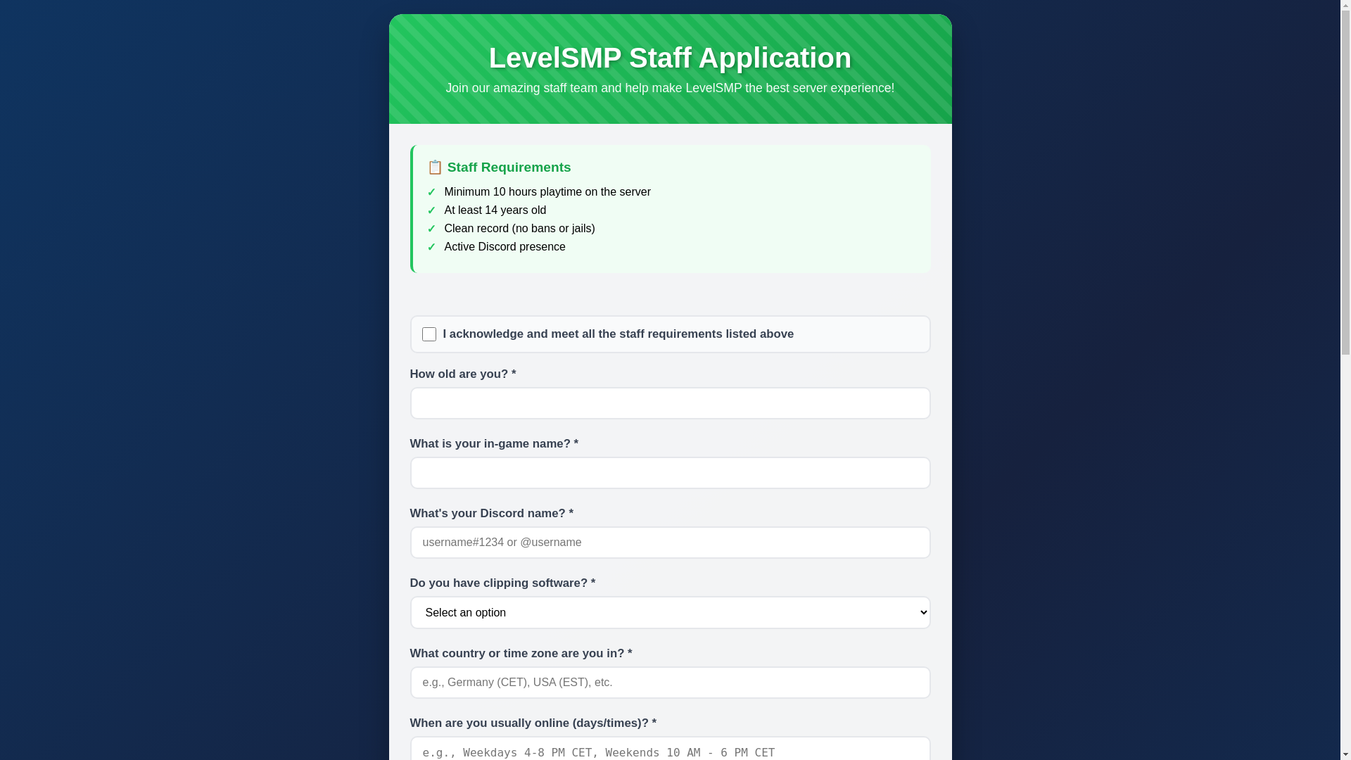 website screenshot of https://levelsmpapply.pages.dev/