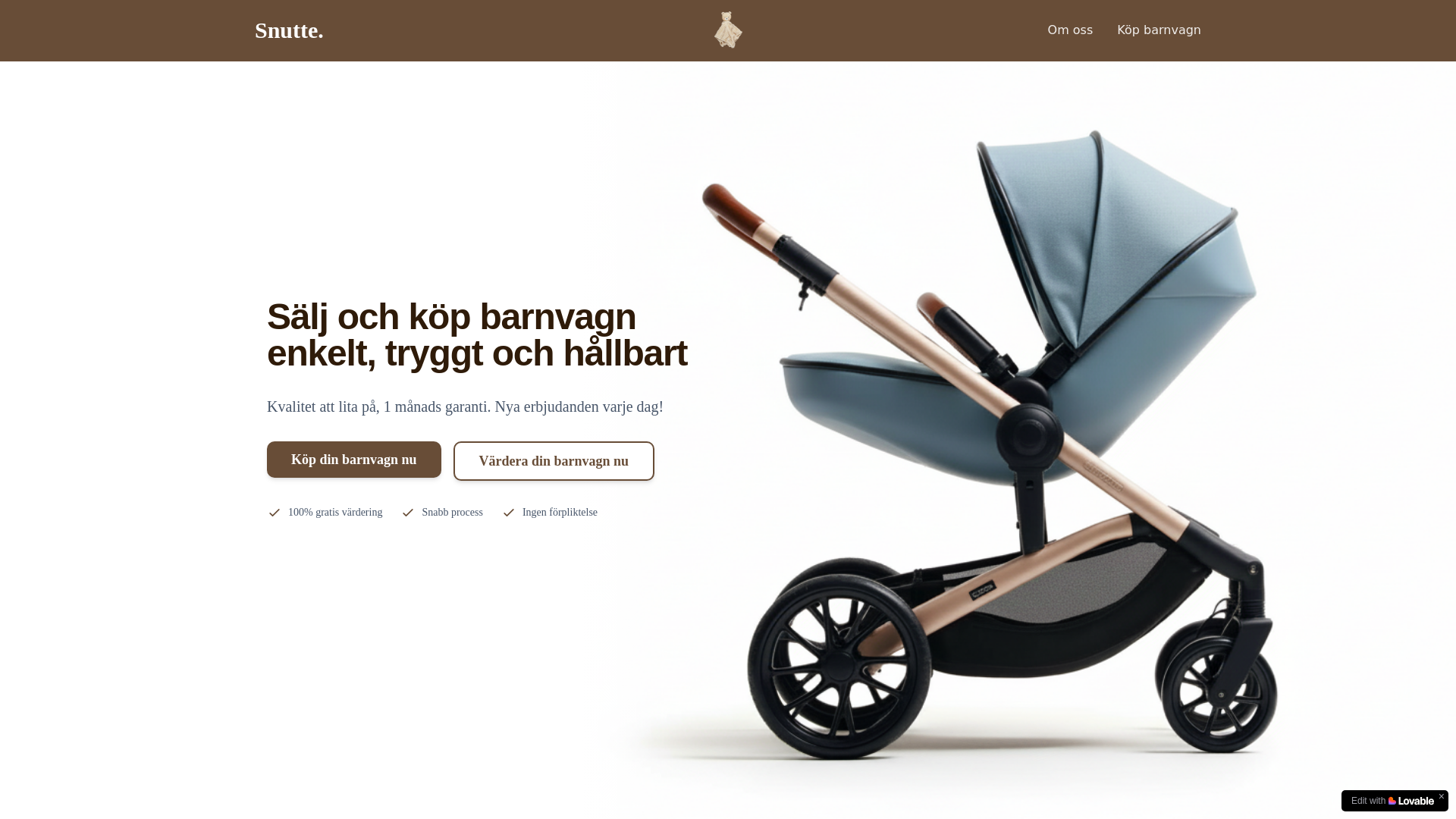 website screenshot of https://snutte.store/