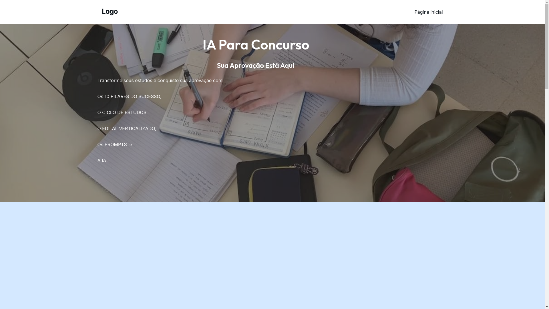website screenshot of https://iaparaconcurso.com.br/