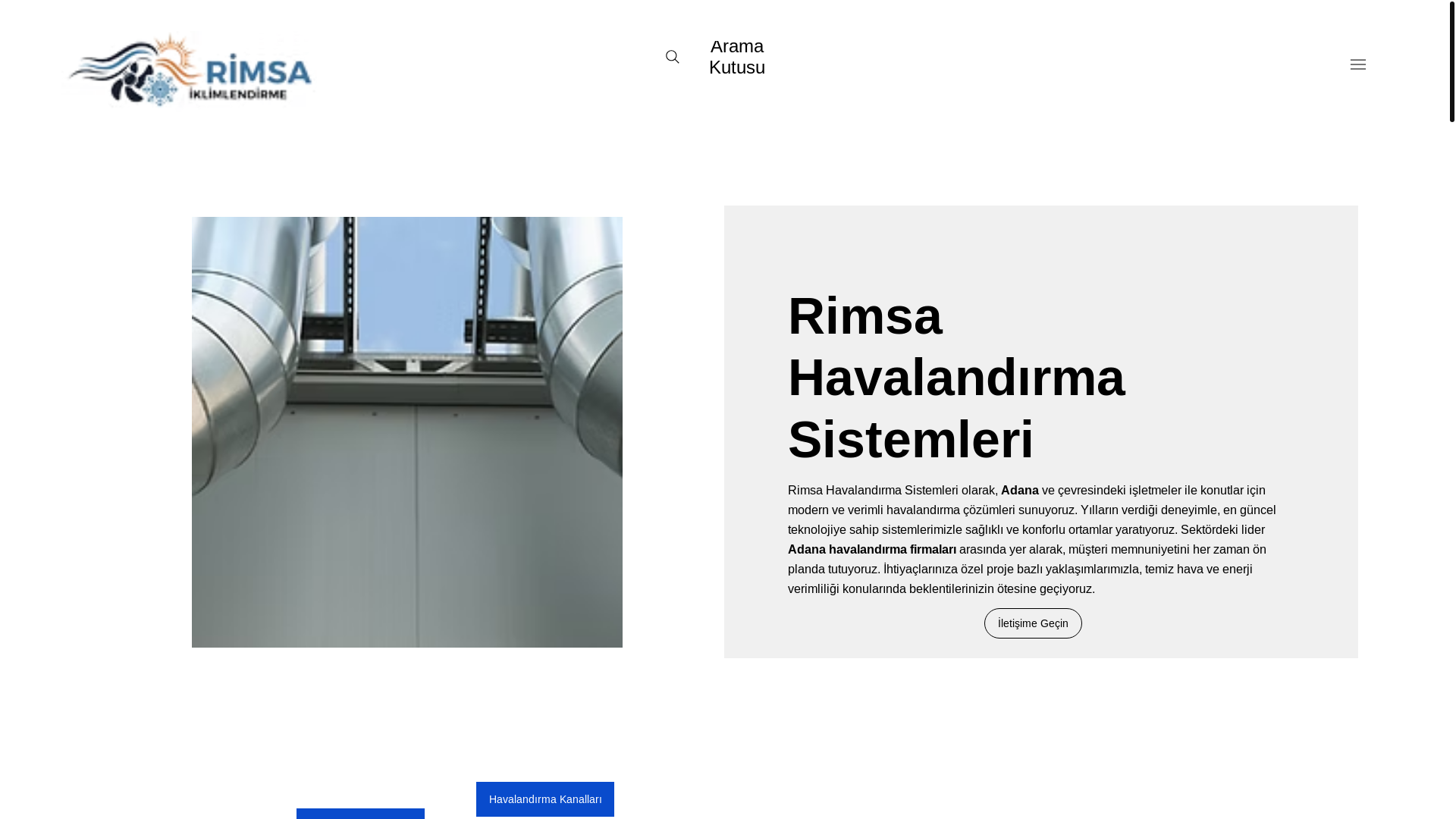 website screenshot of https://havalandirmasistemleriadana.com/