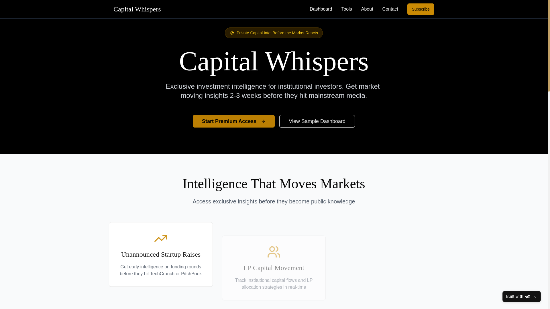 website screenshot of https://capitalwhispersintel.com/