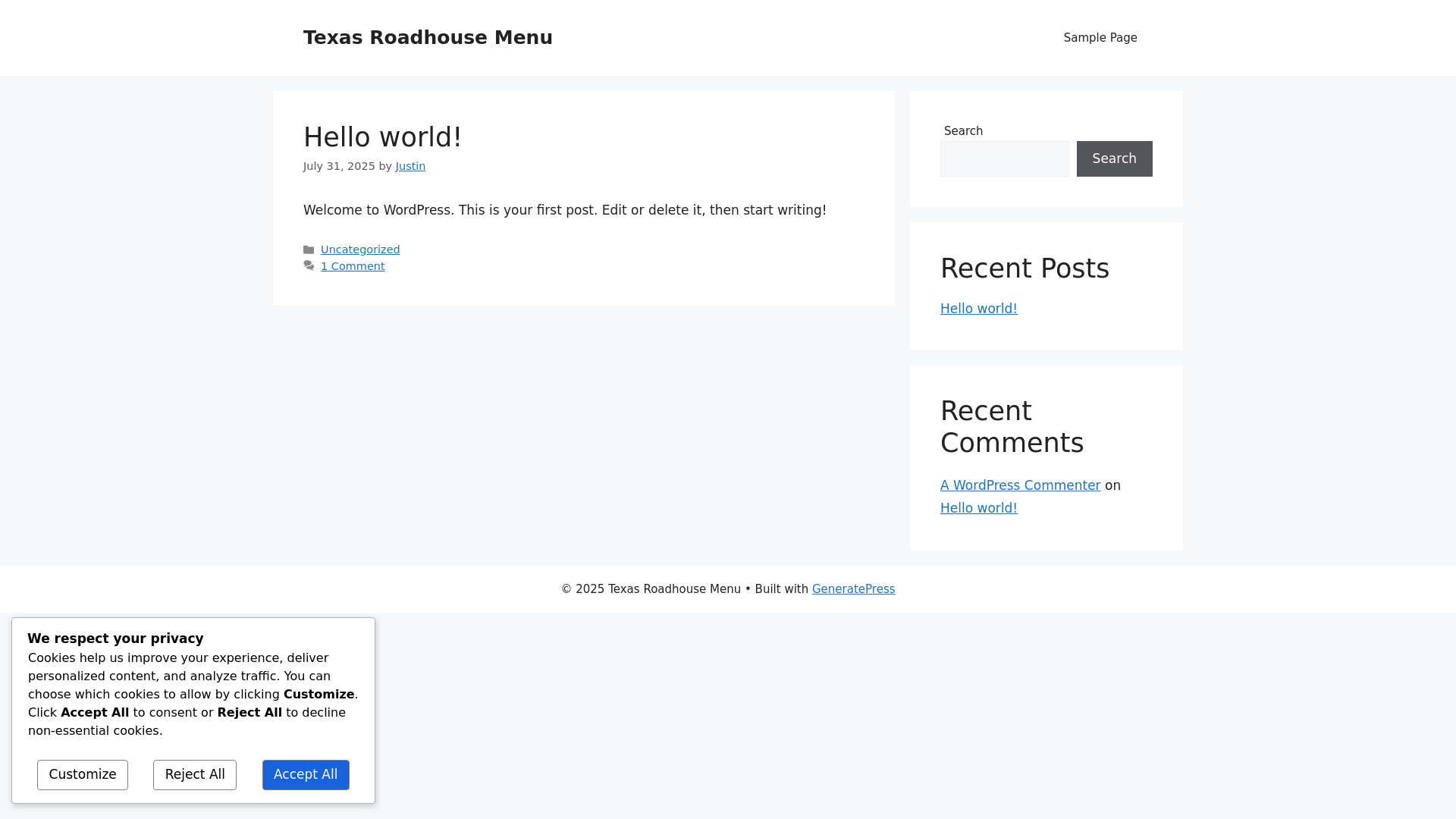 website screenshot of https://texasroadhouseusamenu.com/