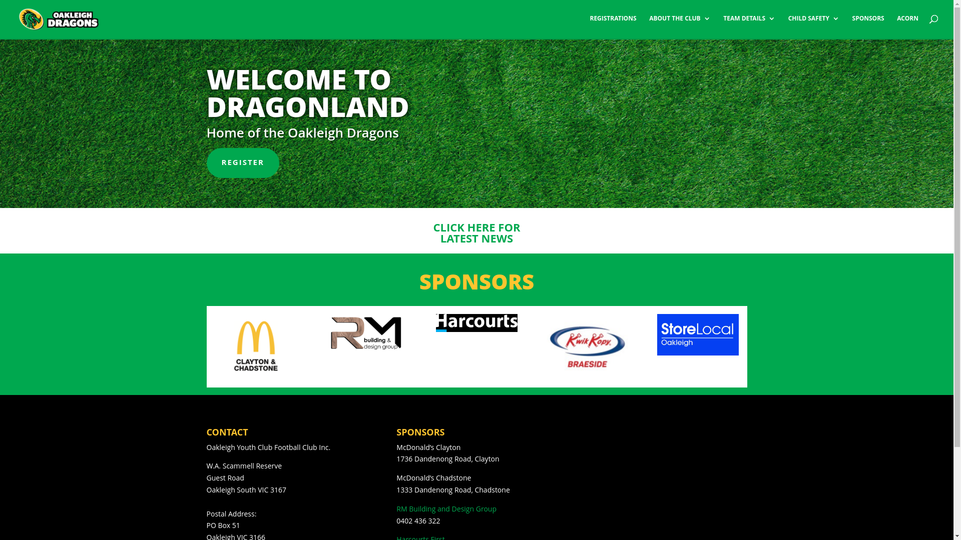 website screenshot of https://oakleighdragons.online/