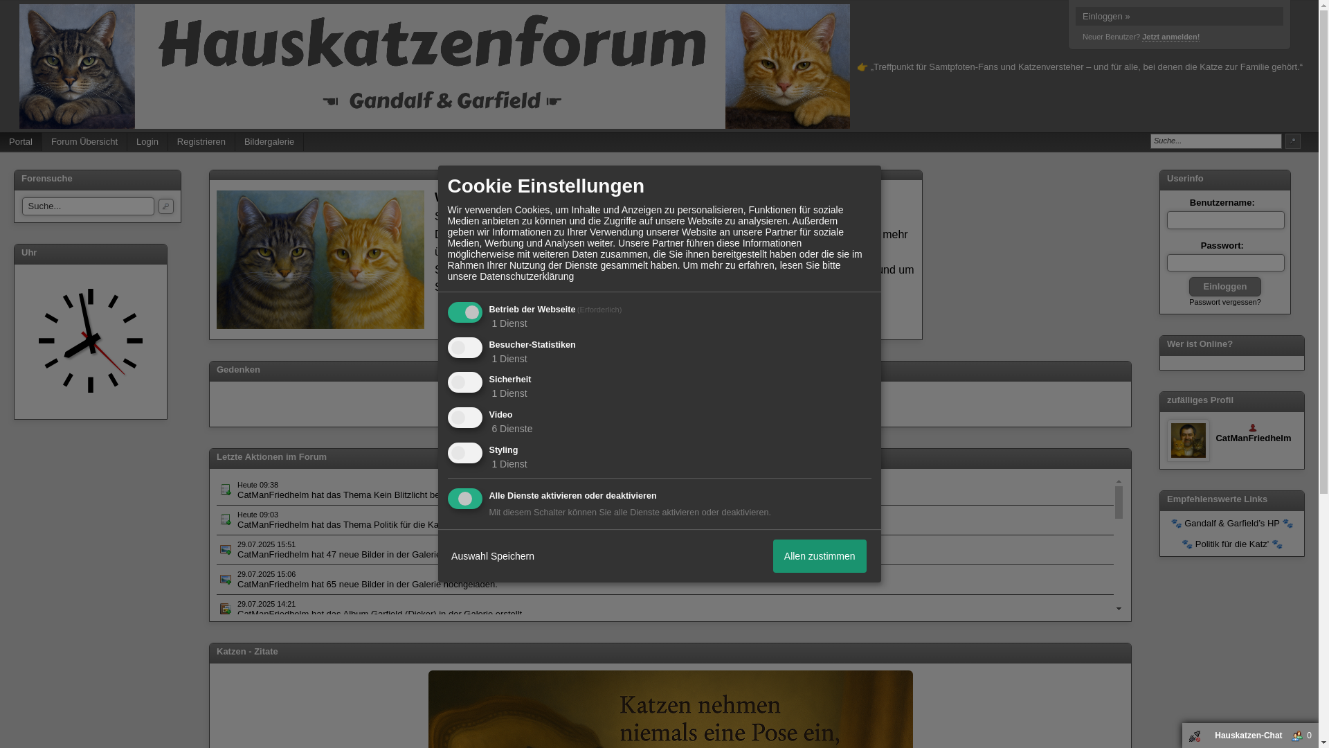 website screenshot of https://www.haus-katzen-forum.de/