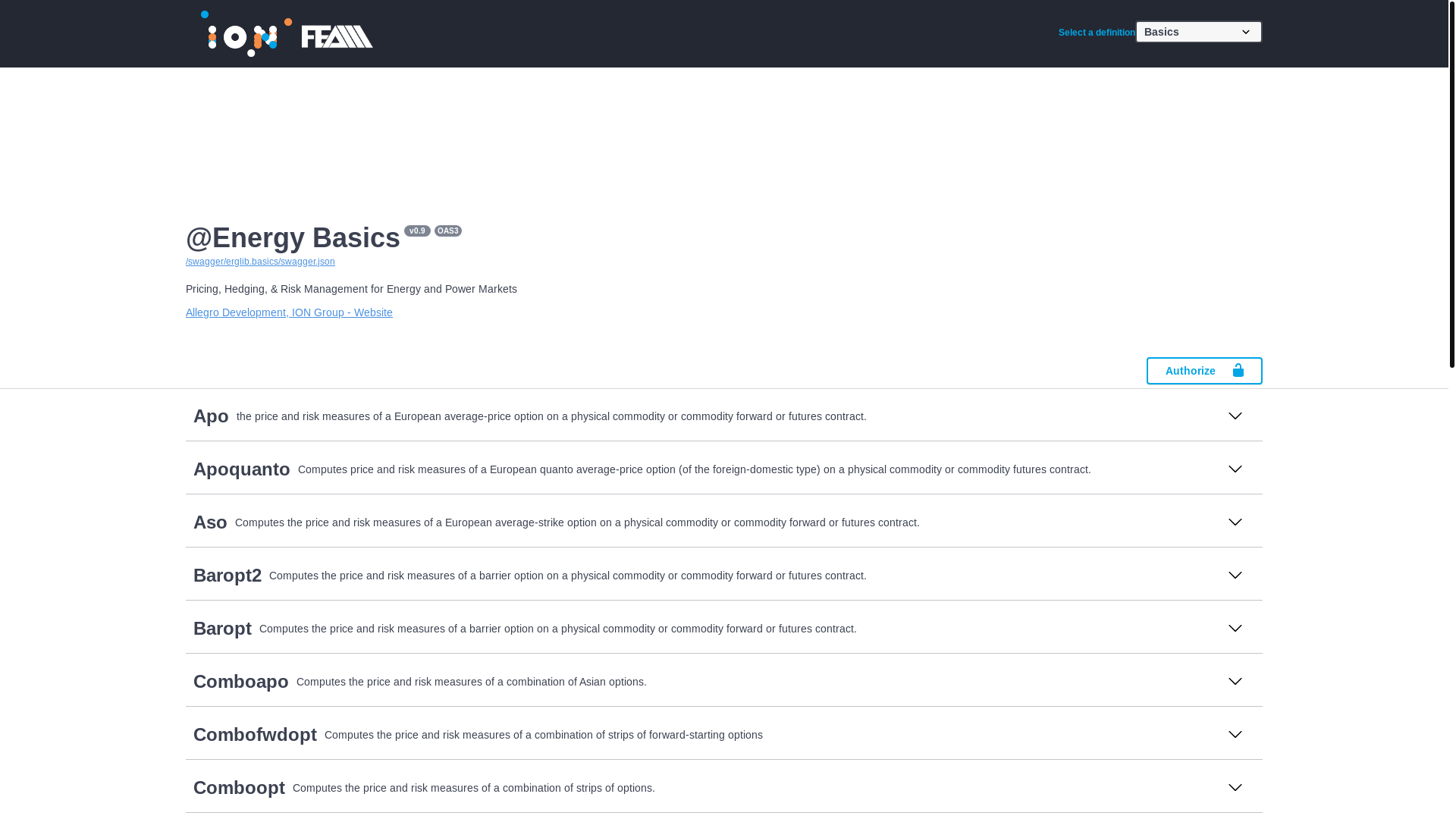 website screenshot of https://energy-uat.ionfea.io/