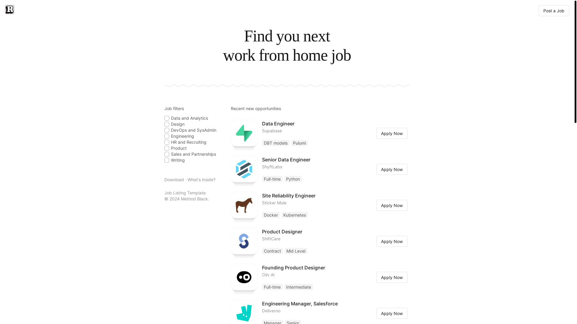 website screenshot of https://template-job-listing.pages.dev/