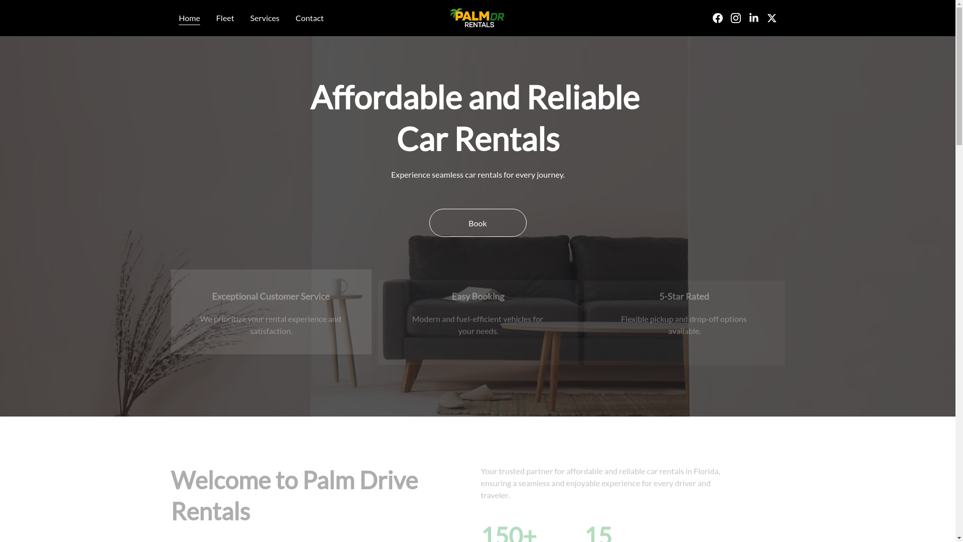 website screenshot of https://palmdriverentals.com/