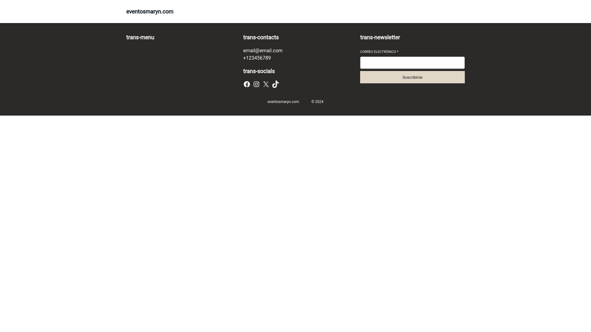website screenshot of https://eventosmaryn.com/