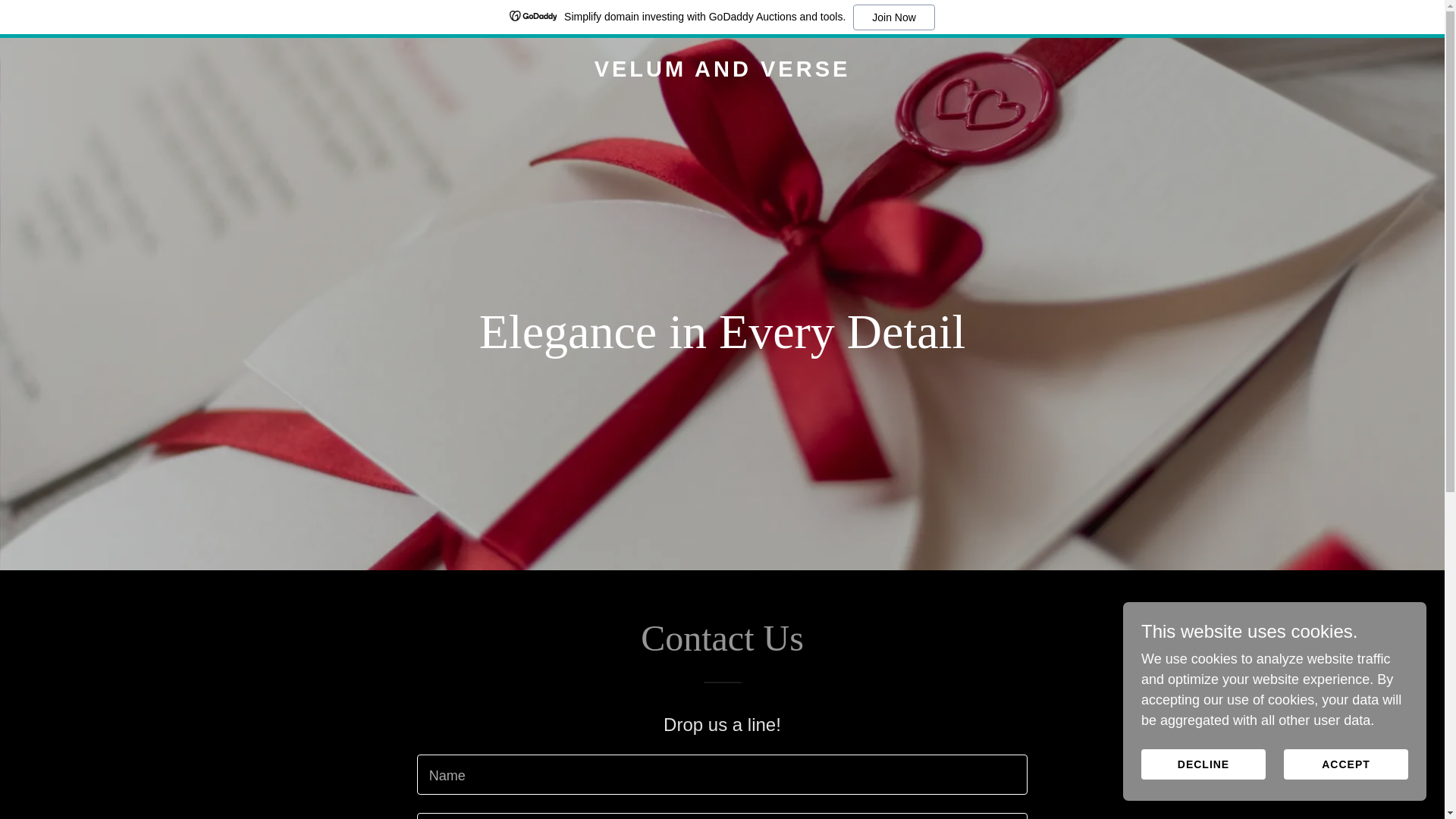 website screenshot of https://velumandverse.co.uk/