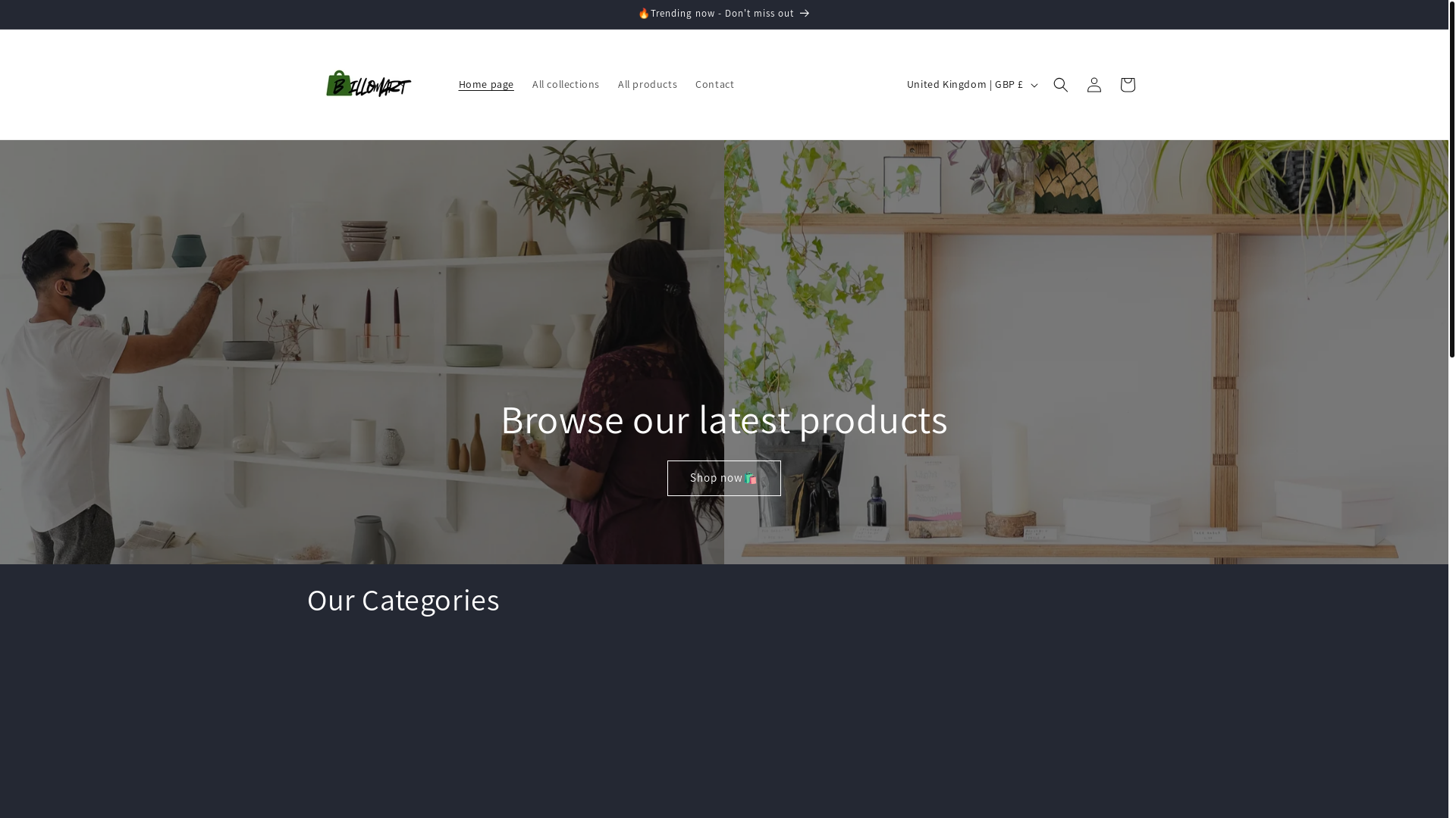 website screenshot of https://billomart.com/