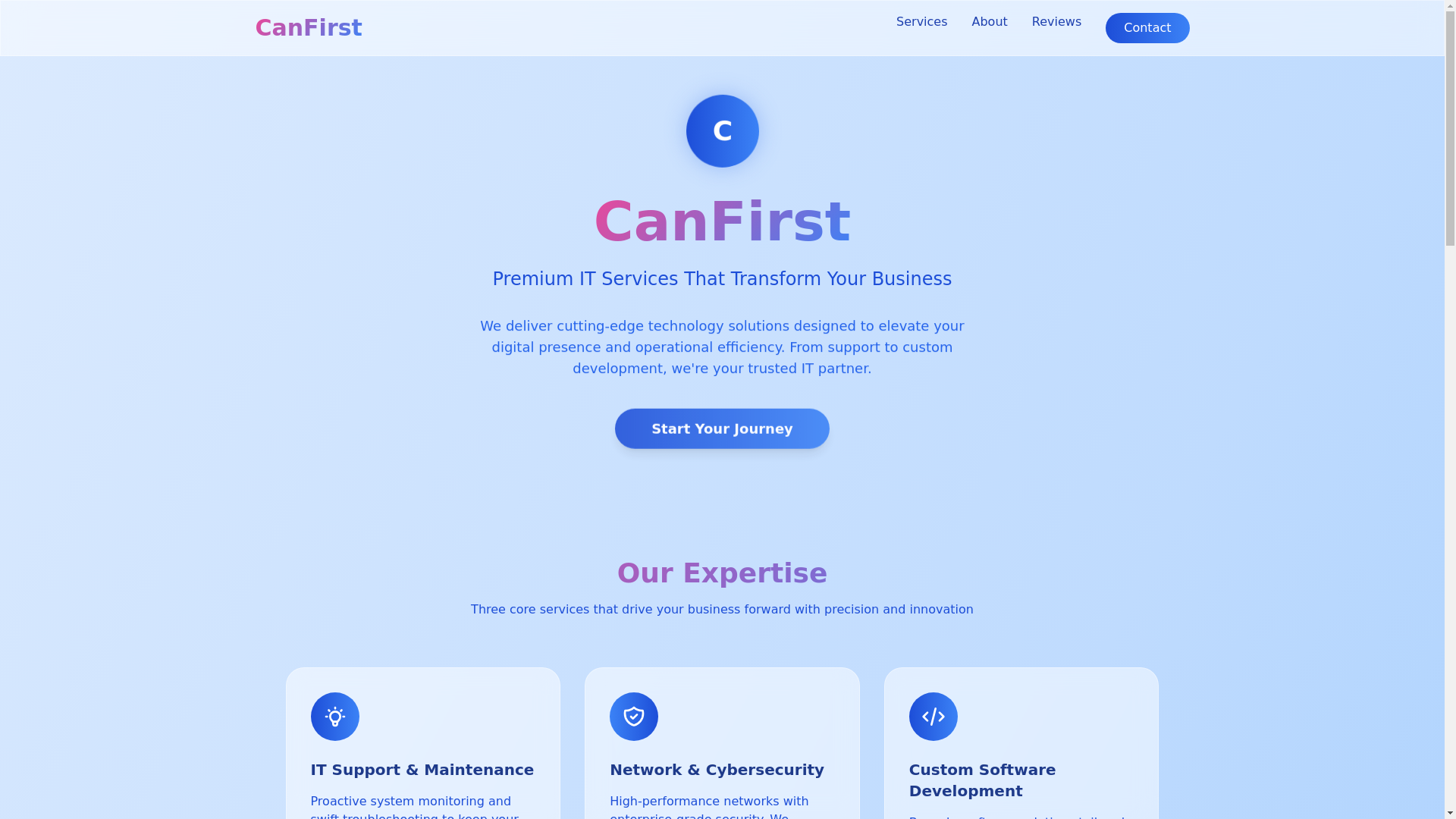 website screenshot of https://canfirste.com/