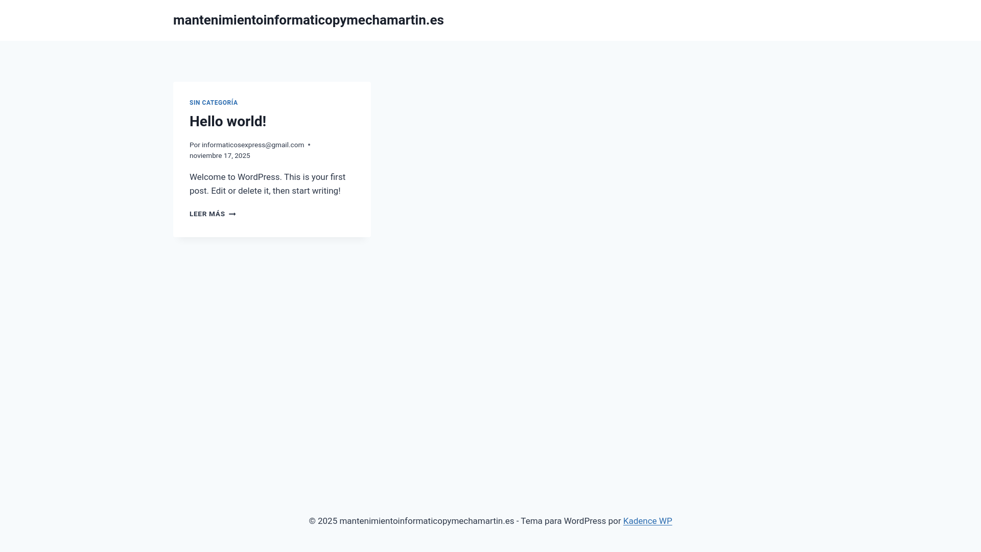website screenshot of https://mantenimientoinformaticopymechamartin.es/