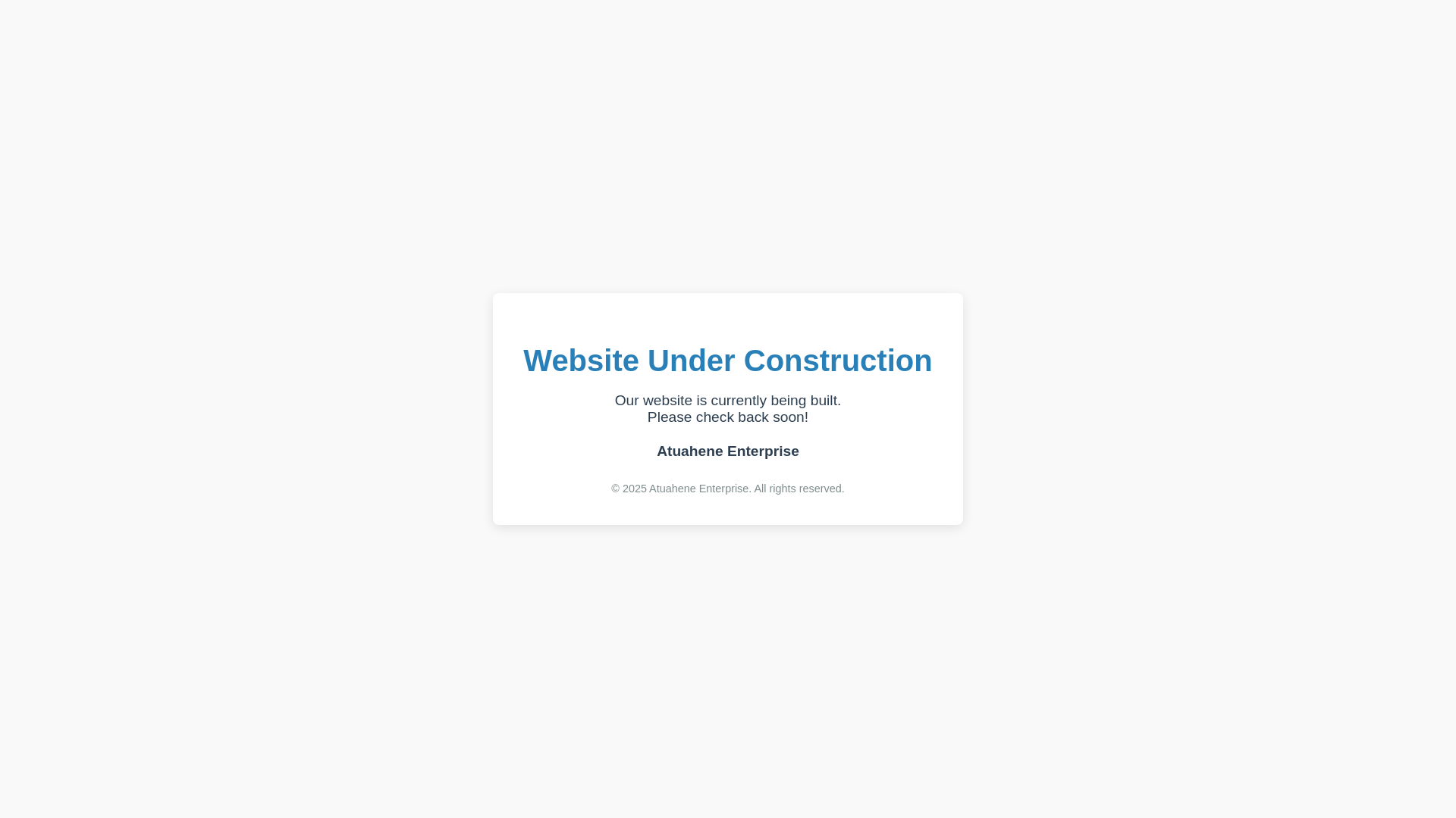 website screenshot of https://atuaheneenterprise.co.za/
