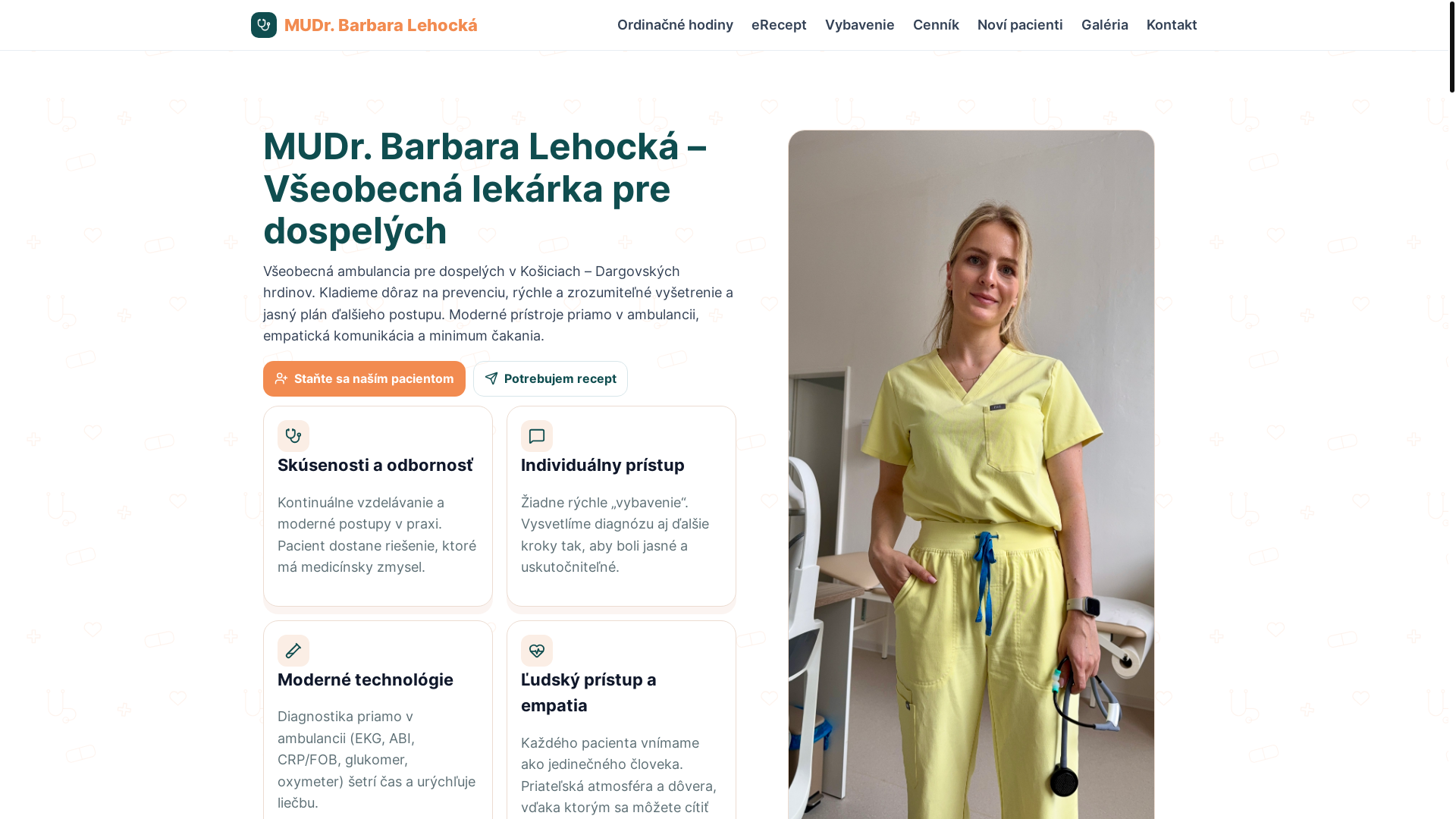 website screenshot of https://lehotska.sk/
