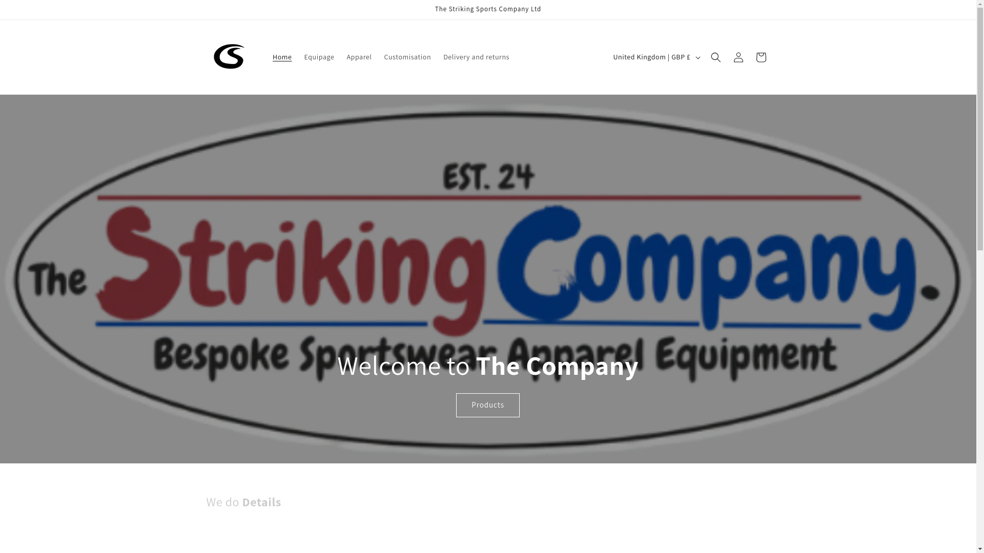 website screenshot of https://thestrikingcompany.com/