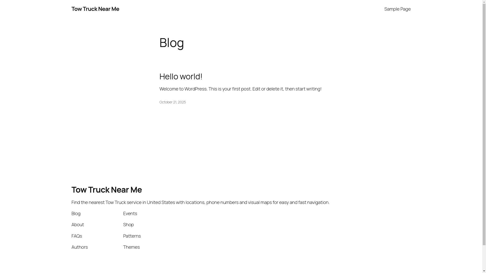website screenshot of https://towtrucknearmes.pro/