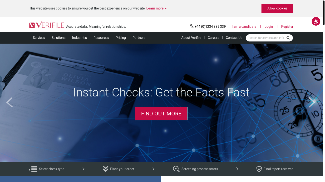website screenshot of https://verifileapp.com/