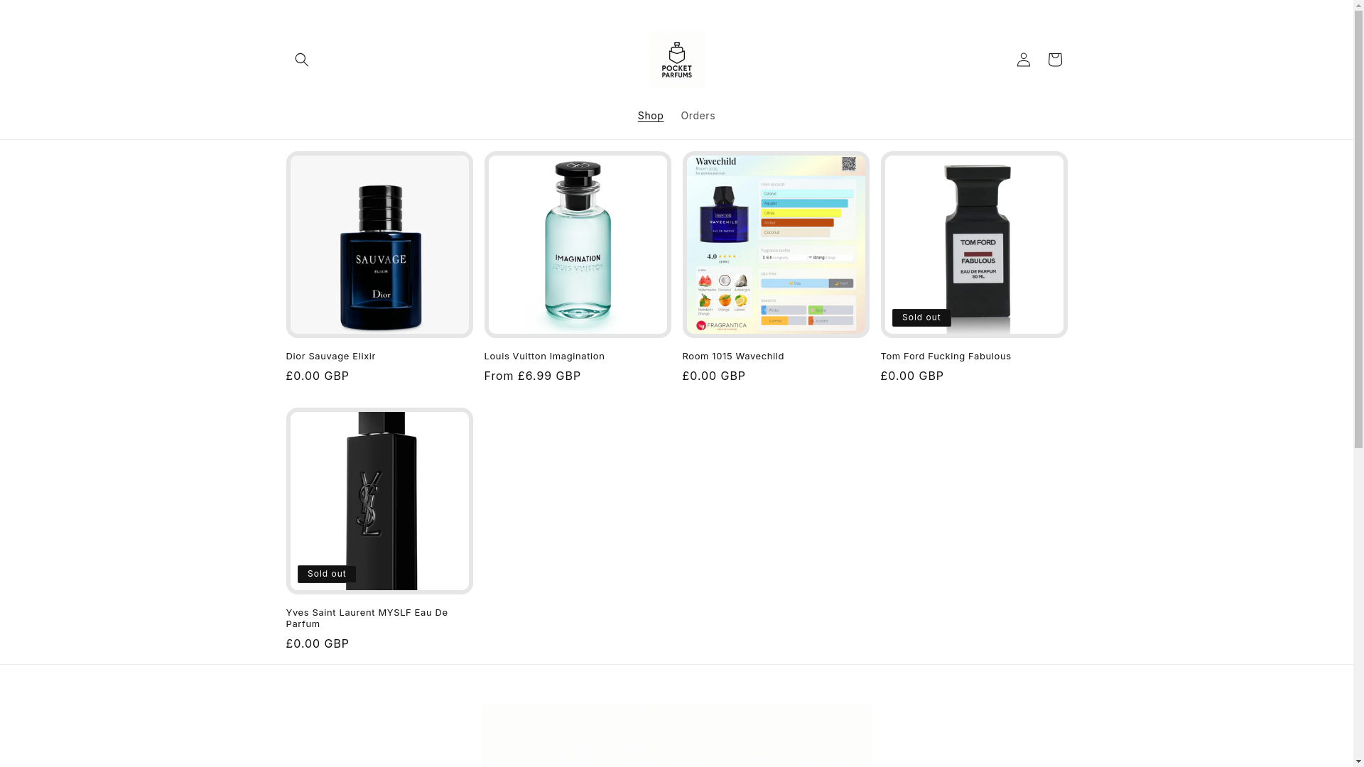 website screenshot of https://pocketparfums.co.uk/