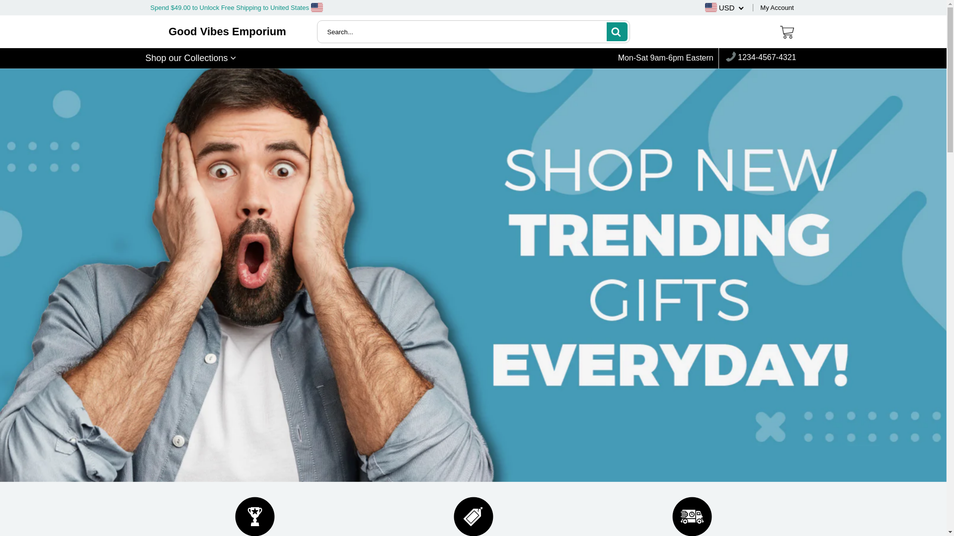 website screenshot of https://goodvibesemporium.store/