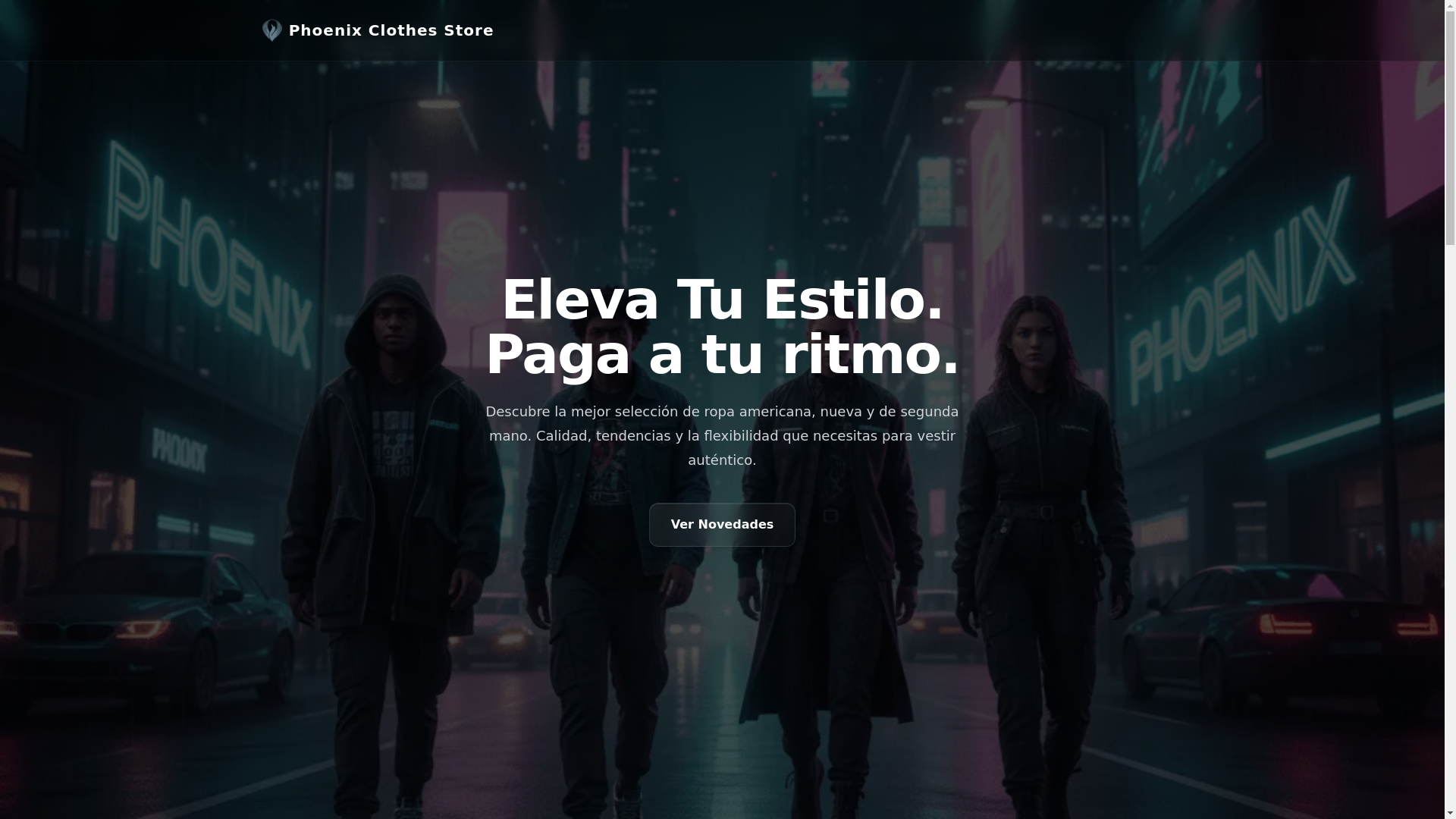 website screenshot of https://phoenixclothesstore.com/