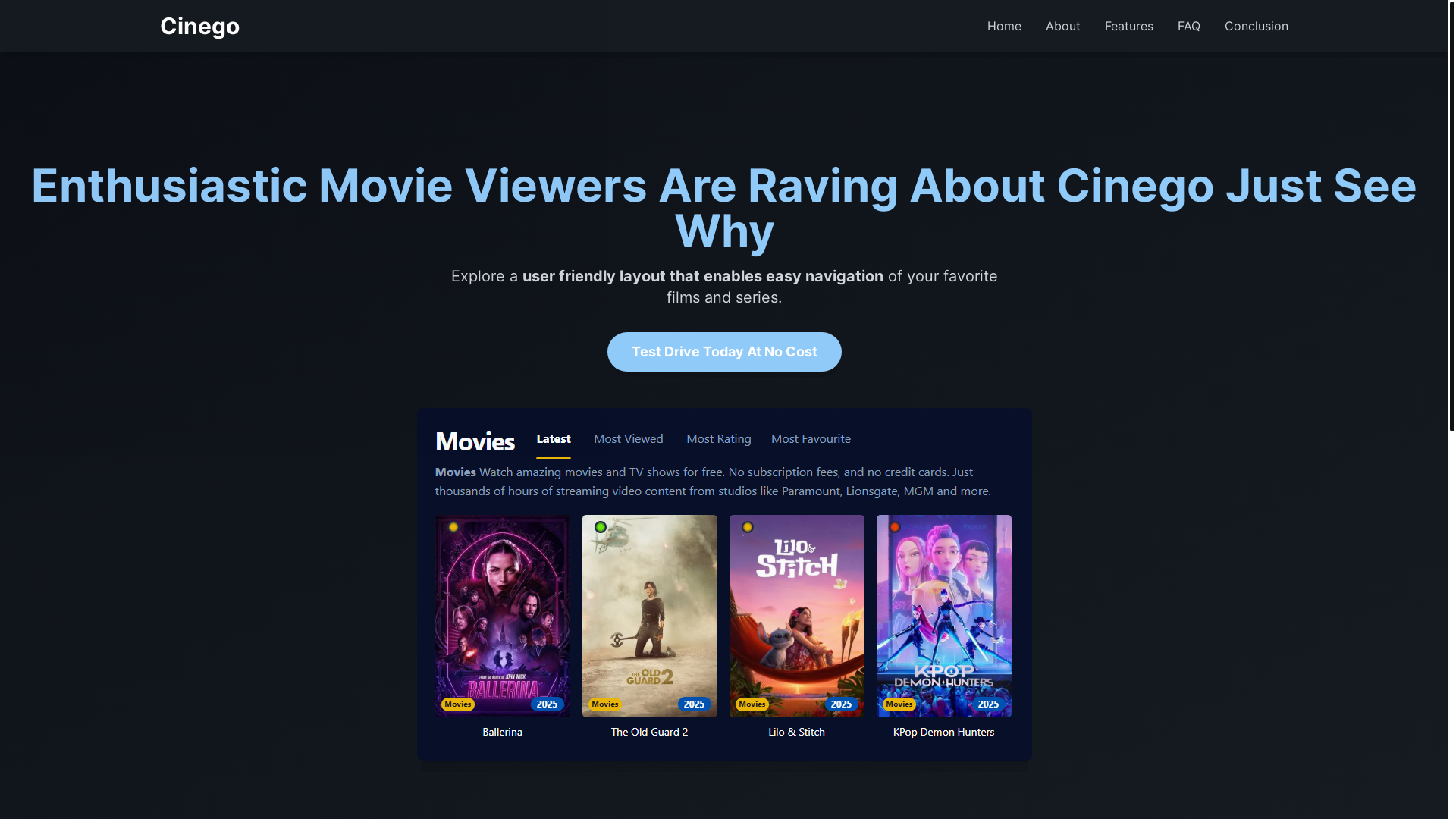 website screenshot of https://cinego-nv4q.pages.dev/