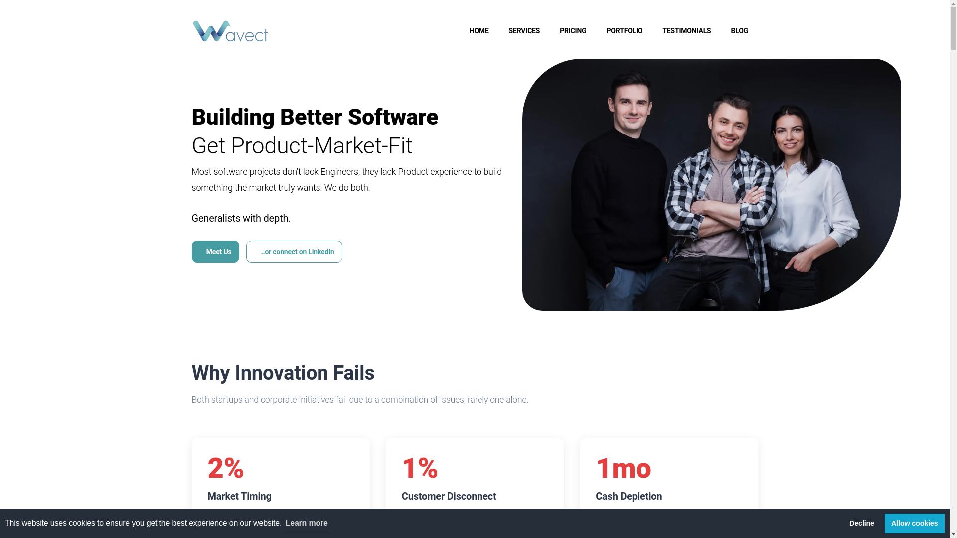 website screenshot of https://wavect-tech-homepage.pages.dev/